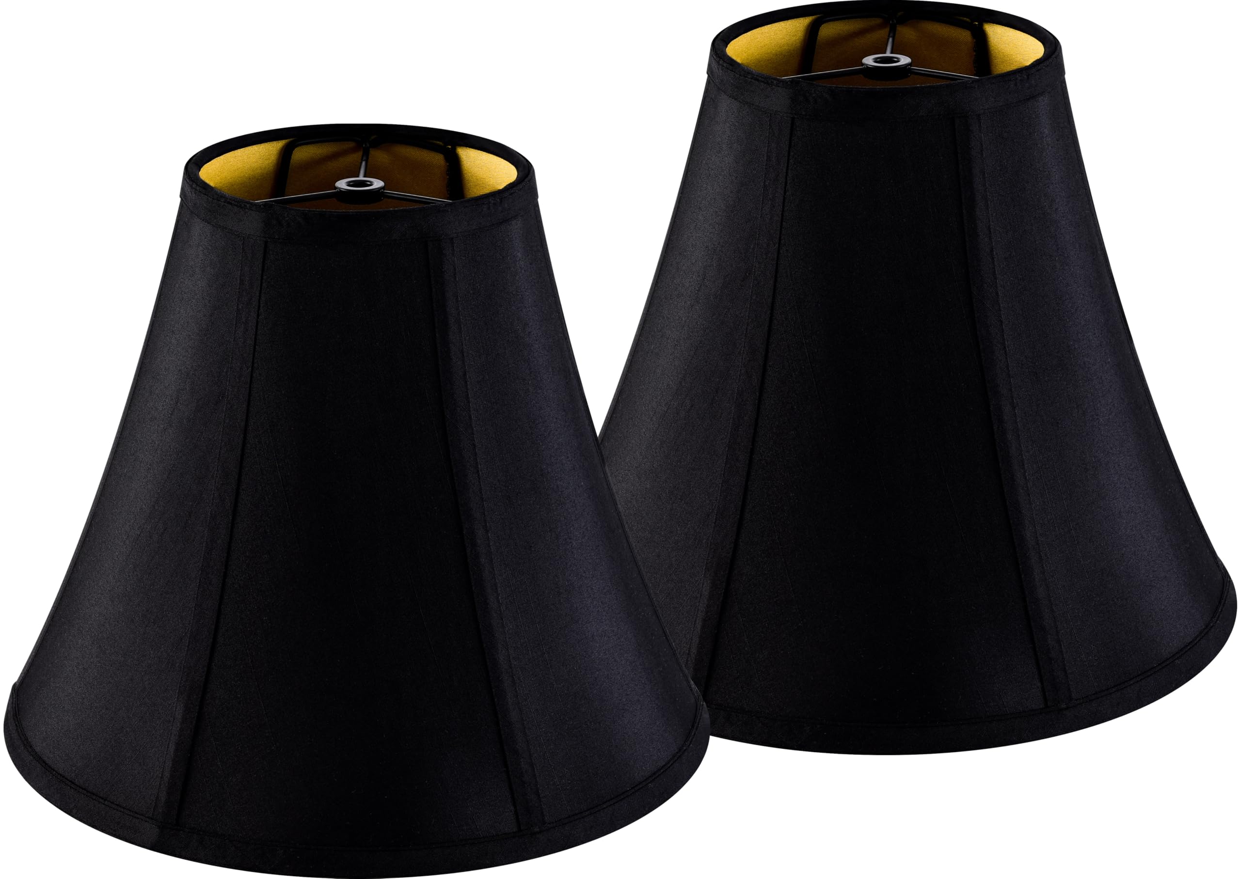 GO&SO Black Bell Lamp Shades Set of 2 Medium Lamp Shade 6'' Top x 13'' Bottom x 10.6'' High(Spider) Traditional Lamp Shade for T