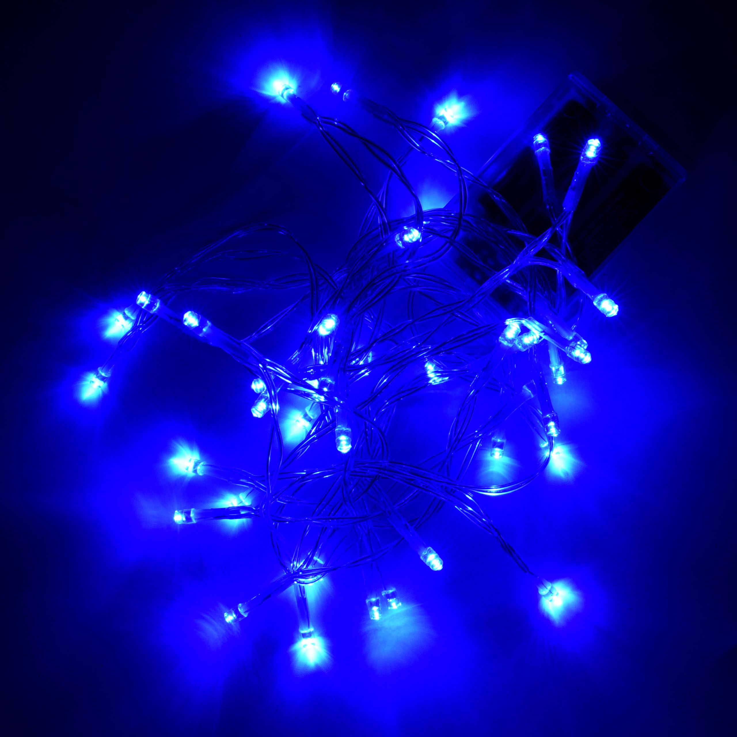 Karlling Battery Operated Christmas Lights,8 Flashing Mode 13 Ft Short Clear Wire Led Fairy Light String With Timer For Small Mini Xmas Tree And Wedding Party Indoor/Outdoor Decoration (Blue, 1Pack)