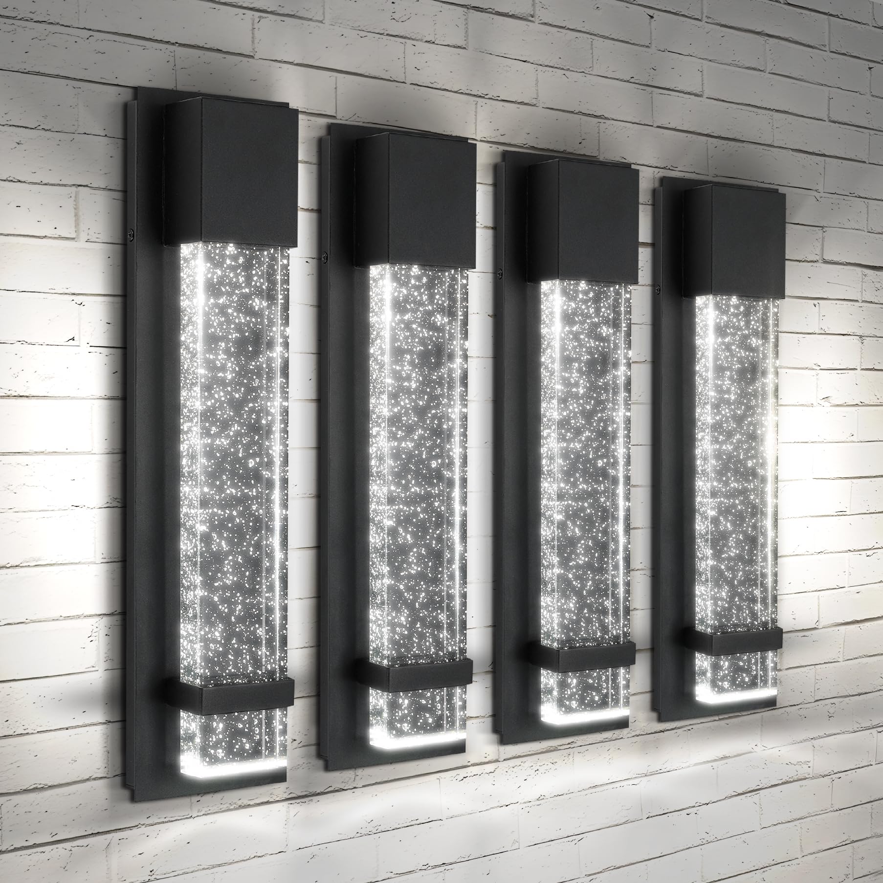 ASD LED 24 Bubble Glass Wall Light Fixture, Outdoor Dusk to Dawn Sconce | 3CCT, Waterproof, Photocell, ETL Listed | 12W 500LM 30