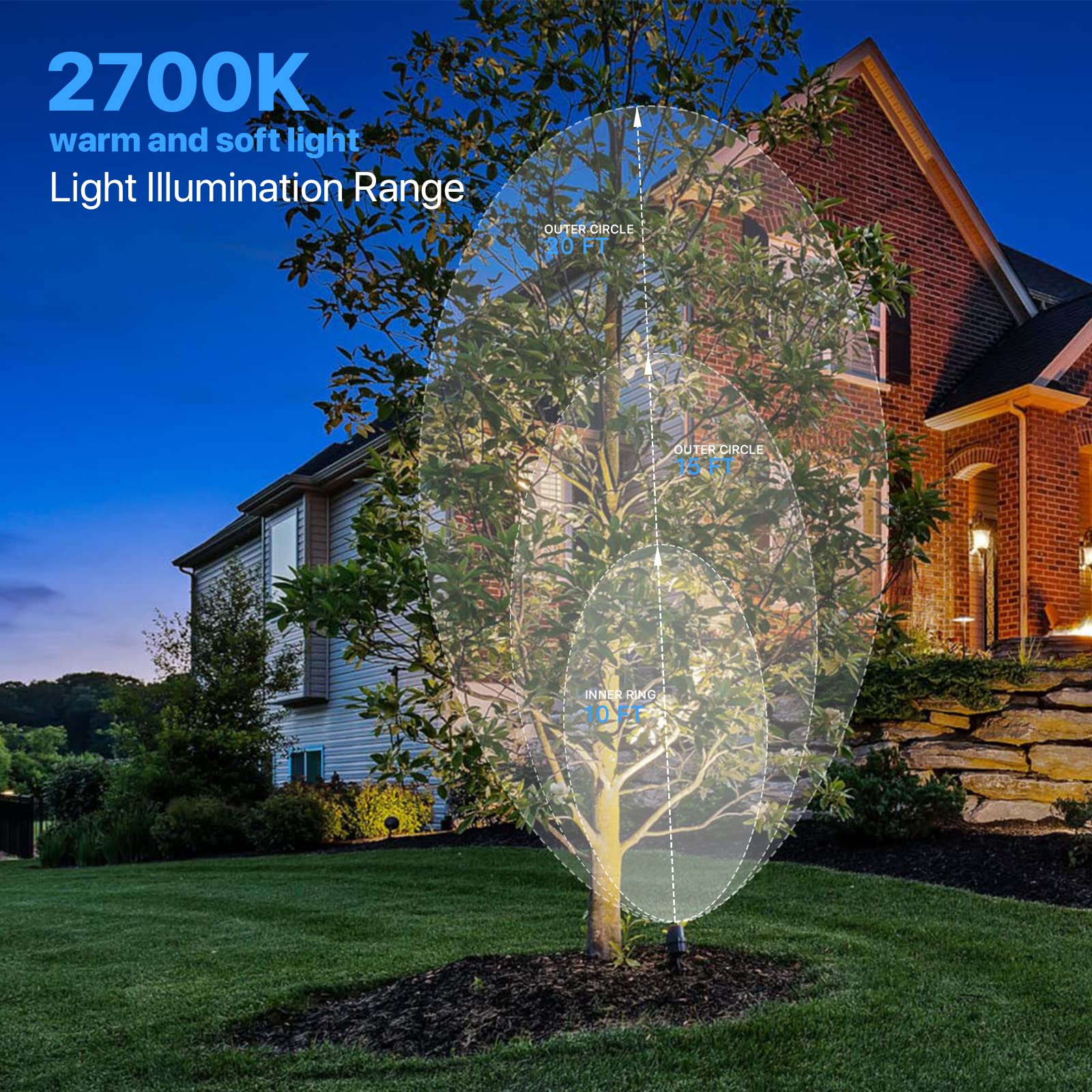 GOODSMANN Low Voltage Landscape Spotlights 5W LED Outdoor Floodlights 2700K Warm White Metal, 1PK Black, Model 9121-16101-01A