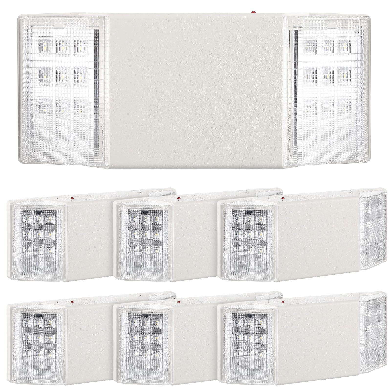 Baquler 8 Pcs Emergency Lights for Business, with Battery Backup 2 Adjustable LED Head Ac 120/277v Commercial Emergency Lighting