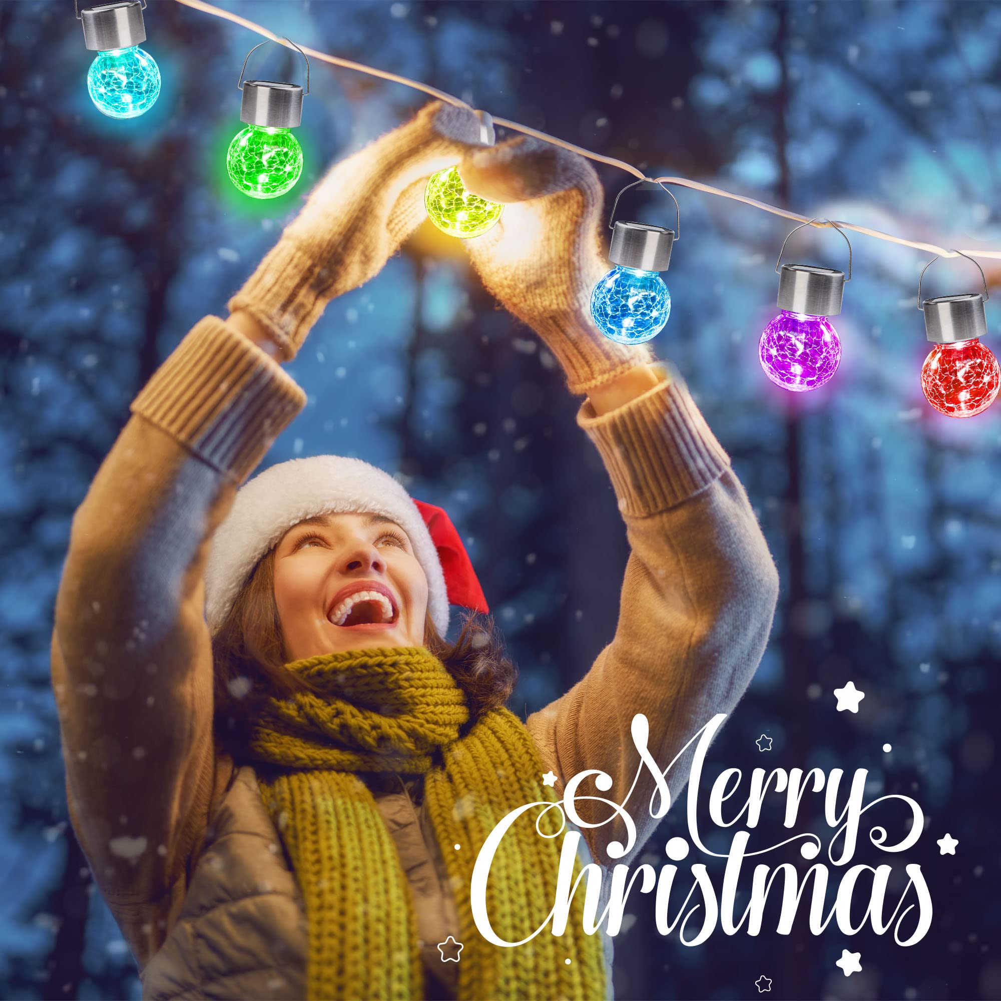 Solpex 12 Pack Solar Outdoor Lights Decorative, Hanging Solar Lights Outdoor Solar Powered Waterproof Lights, Hanging Globe Sola