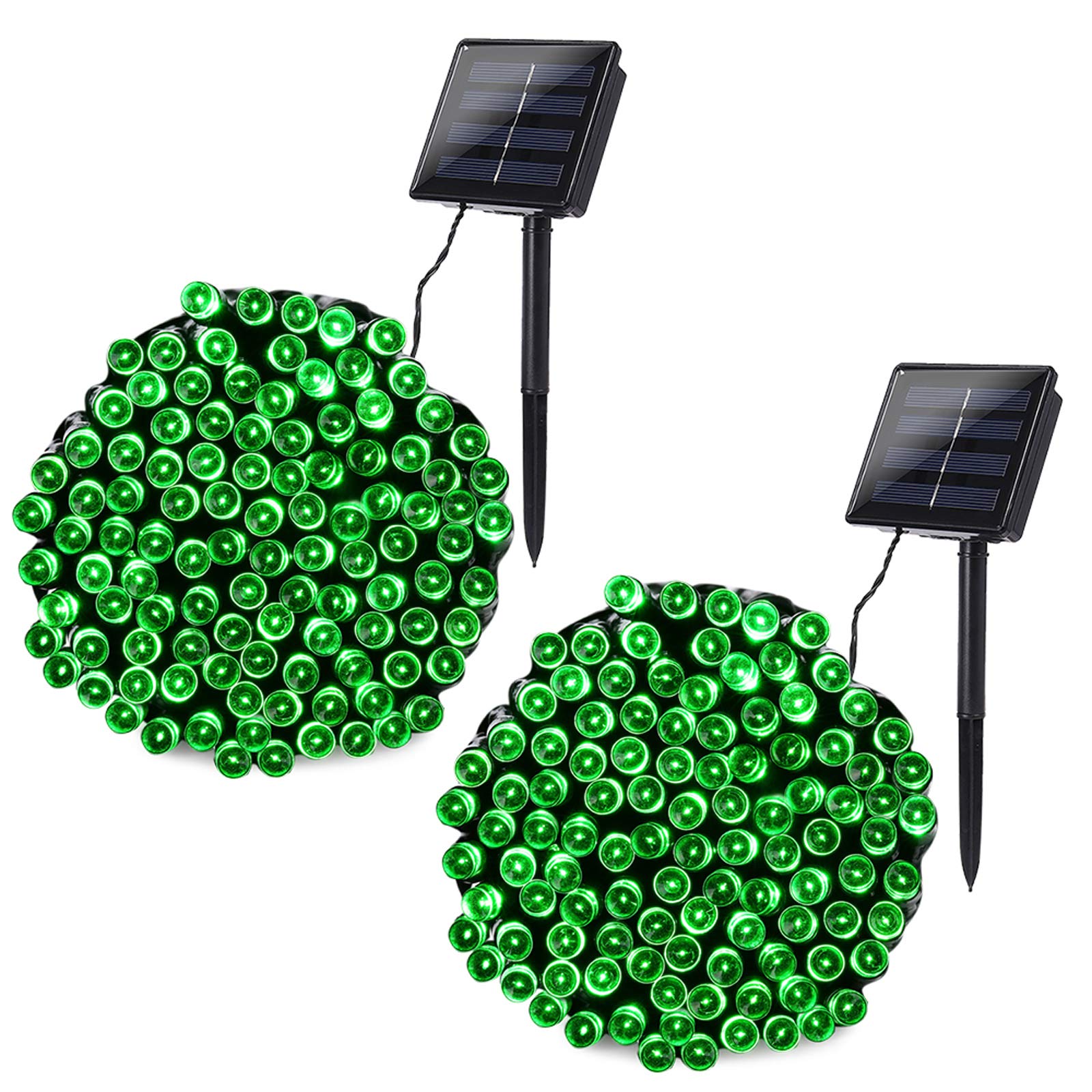 Joomer Green Solar Christmas Lights, 2 Pack Total 144Ft 400 Led 8 Modes Waterproof Solar Christmas Lights Outdoor For Garden Yar