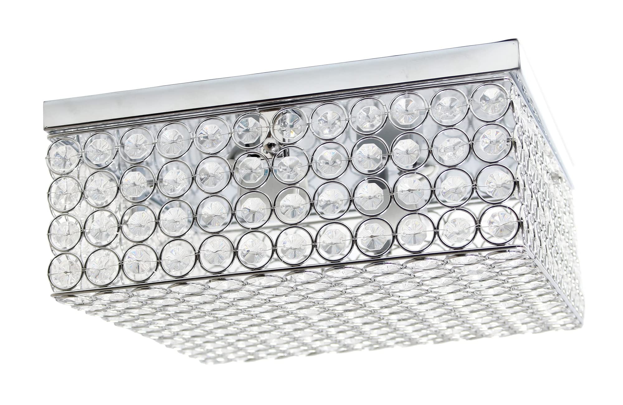 Lalia Home Flush Mount Light, 2 Light, 12 Inch Square, Chrome, Metal, Model LHM-2004-CH