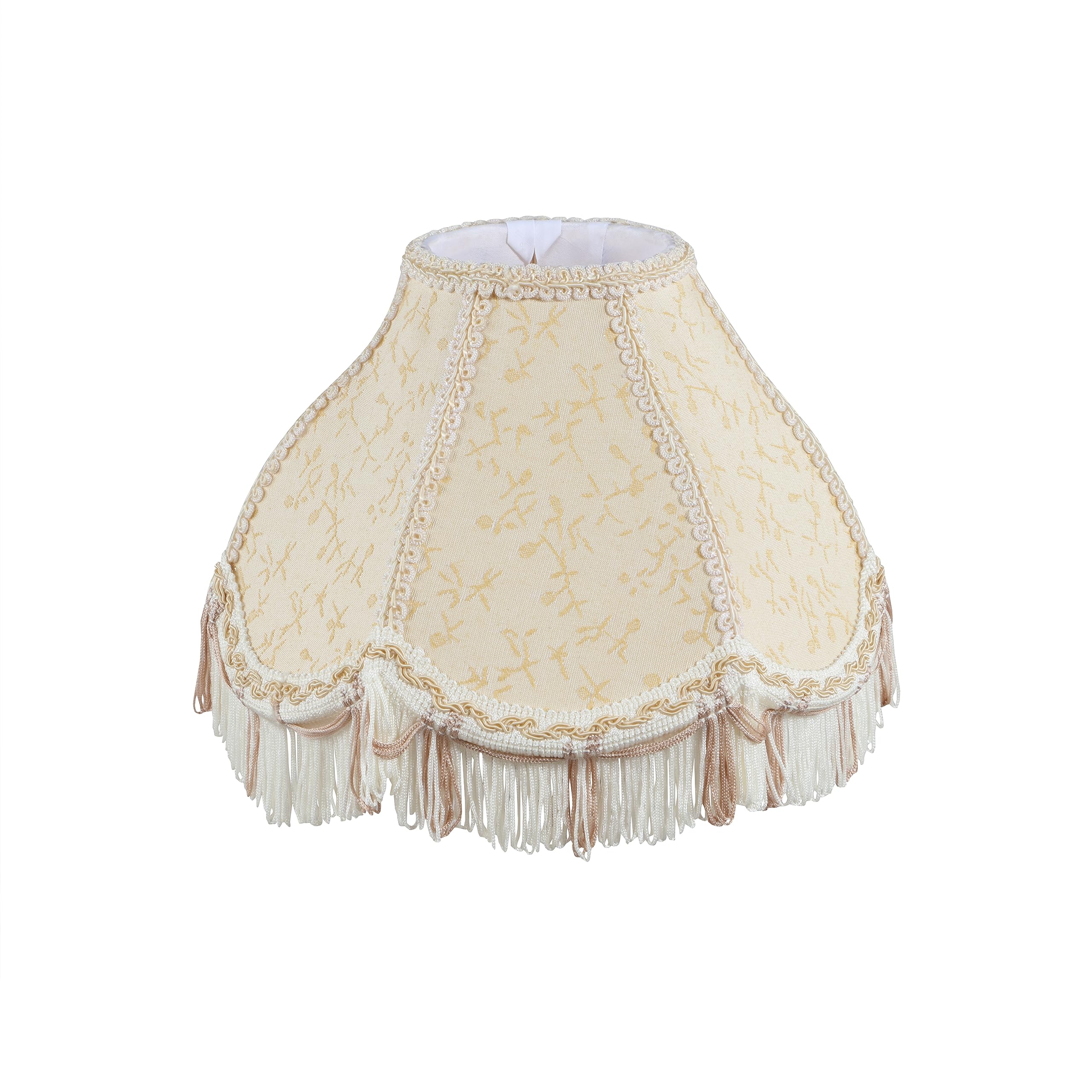 Aspen Creative 55007, Transitional Scallop Bell shape UNO Lamp Shade, Beige, 4&quot; Top x 10&quot; Bottom x 7&quot; Slant, Slip UNO 33mm