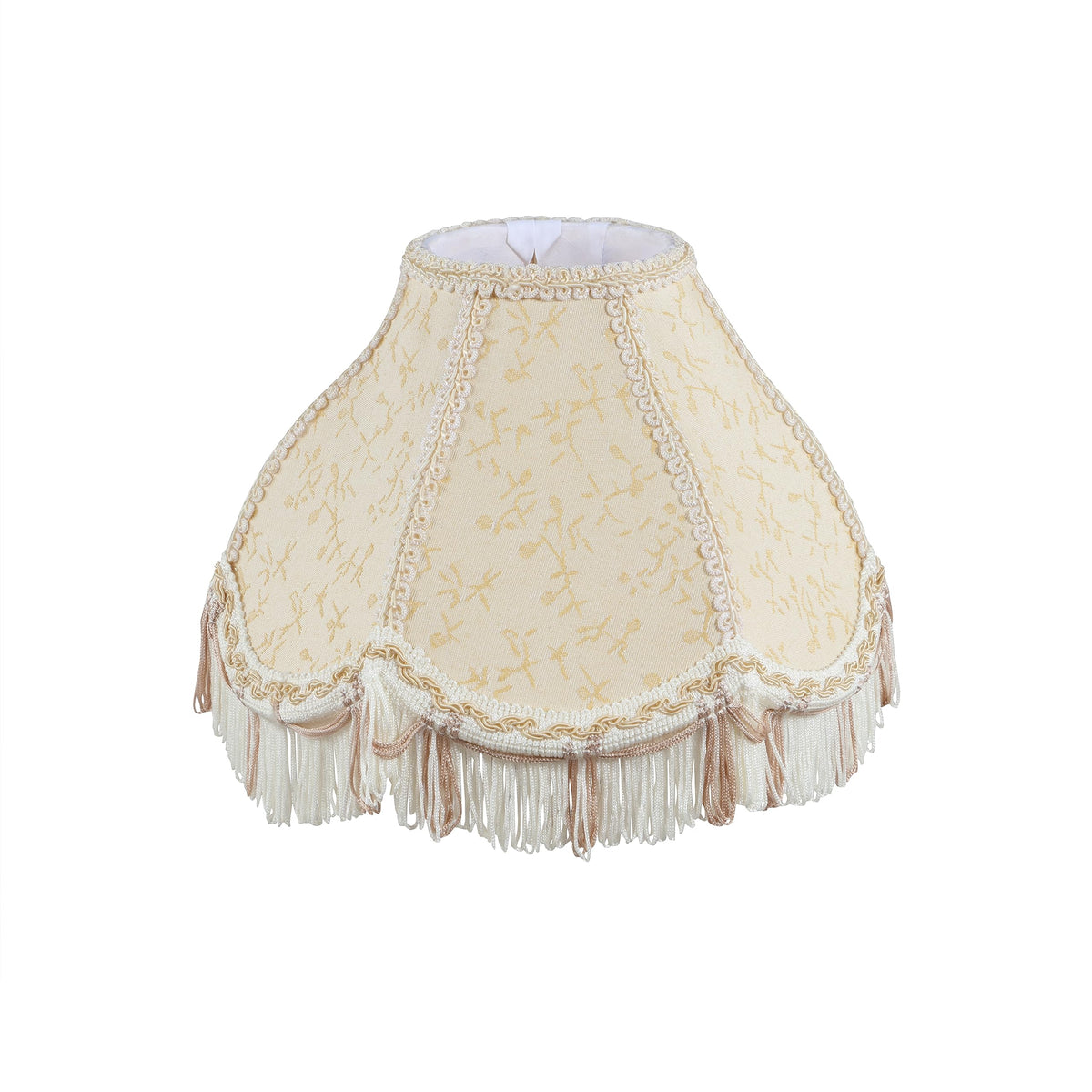Aspen Creative 55007, Transitional Scallop Bell shape UNO Lamp Shade, Beige, 4&quot; Top x 10&quot; Bottom x 7&quot; Slant, Slip UNO 33mm