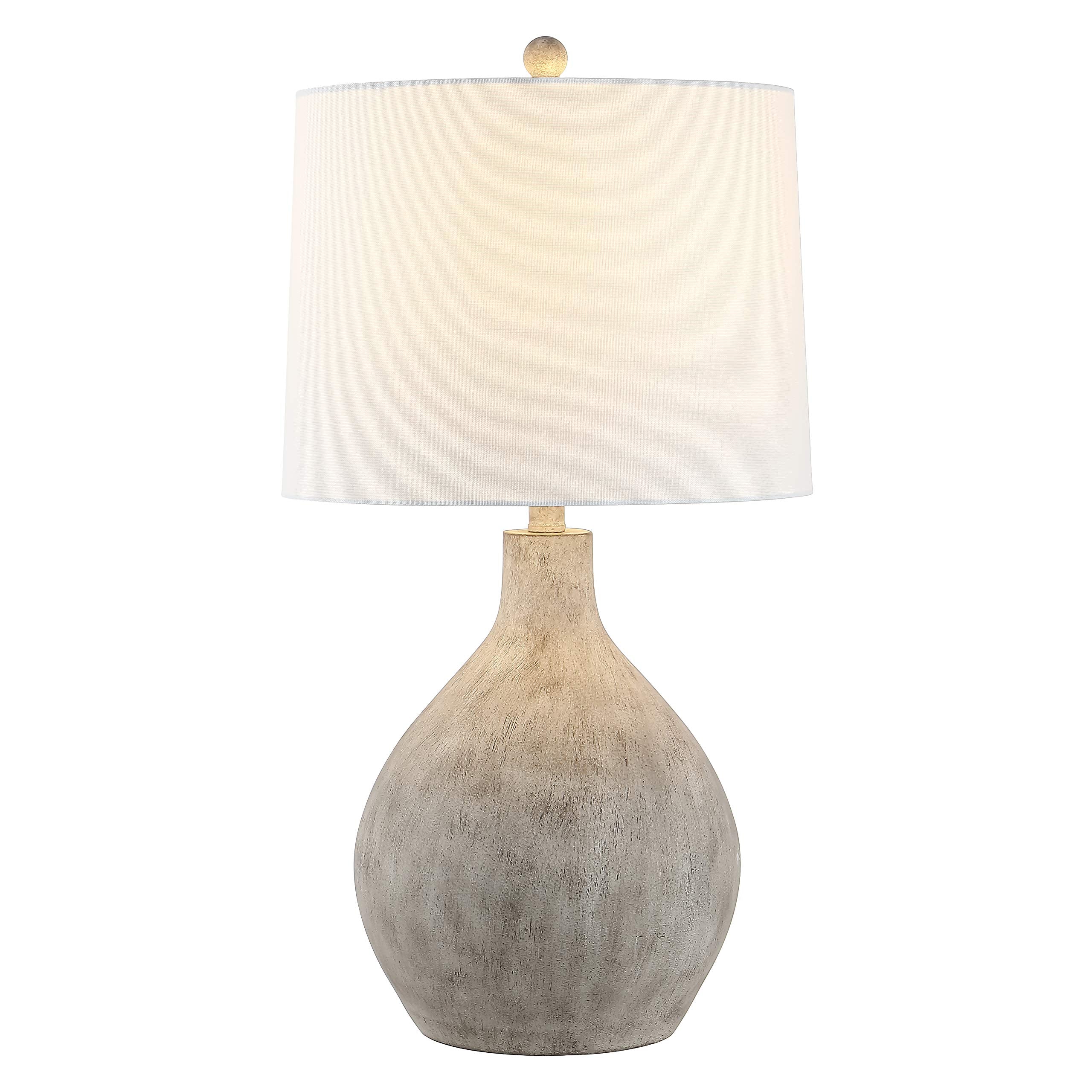 SAFAVIEH Lighting Collection Tolen Modern Rustic Farmhouse Grey 26-inch Bedroom Living Room Home Office Desk Nightstand Table La