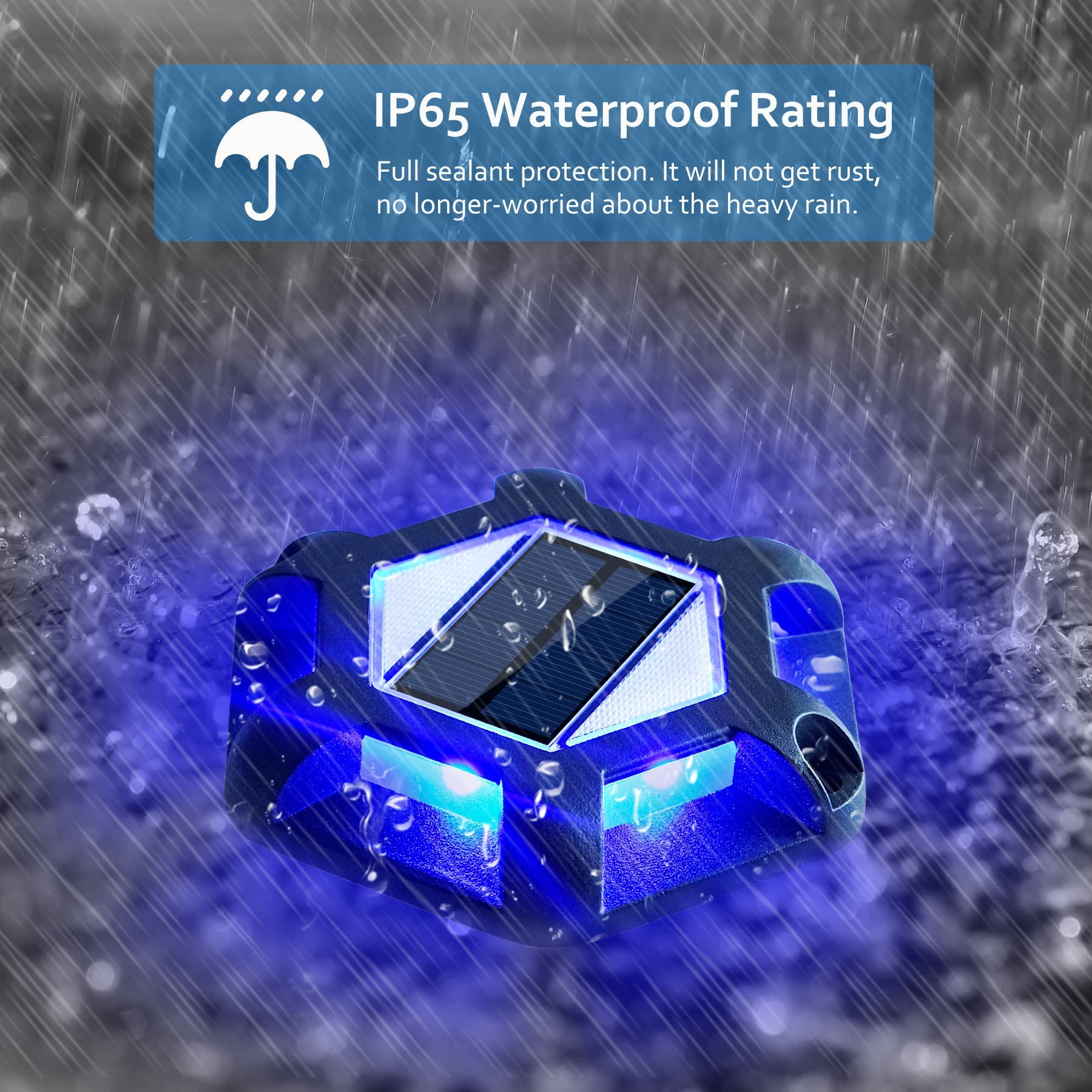 Crepow 8 Pack Solar Dock Lights - Waterproof Led Outdoor Aluminum Step Lights For Driveway & Garden