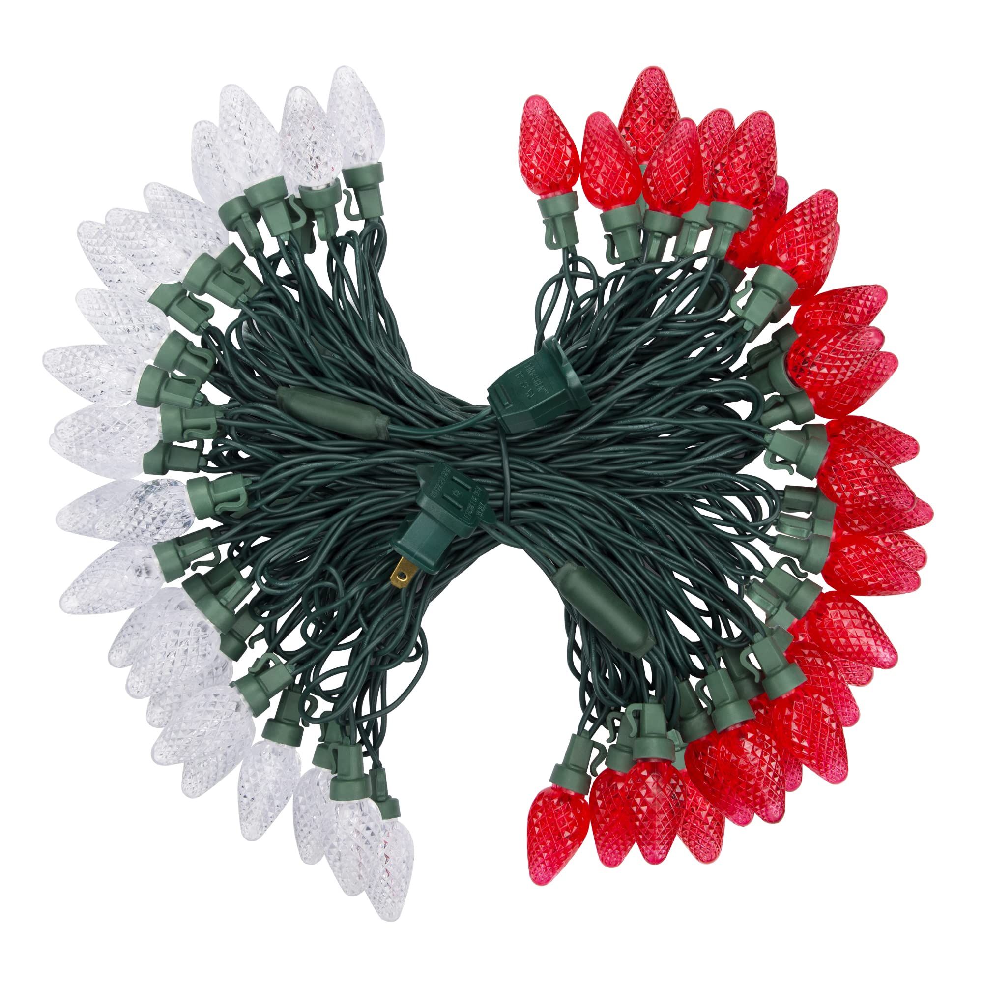 DEWENWILS C7 LED Christmas Lights Outdoor, 33.3ft 50LED Christmas String Lights, Outdoor Decorations for Christmas Tree, Patio, 