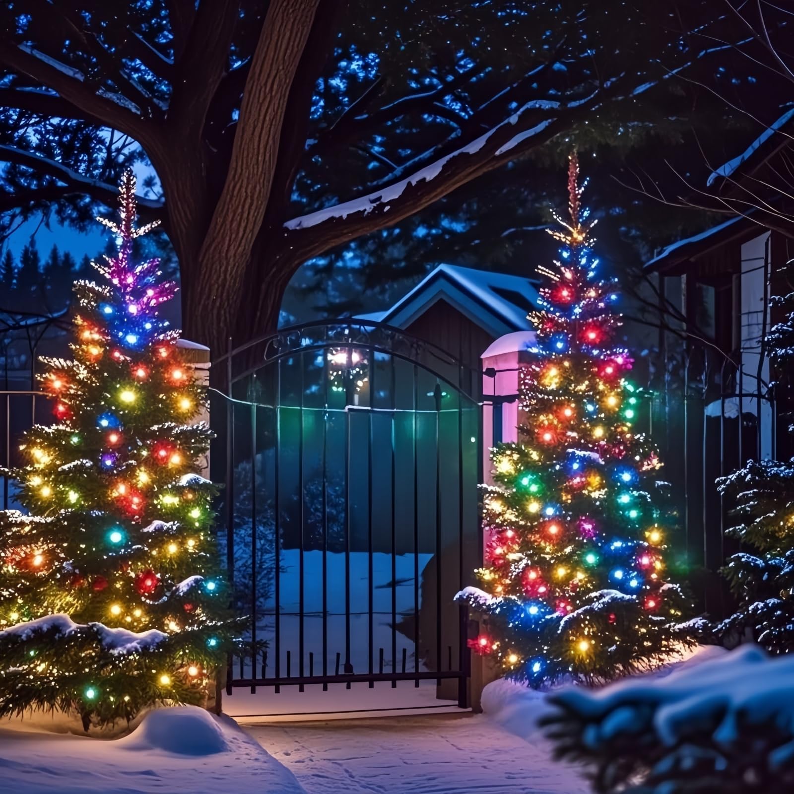 Jinbest 100 Led Multicolor Christmas Lights, Ul Listed And Commercial Grade 35 Ft Green Wire String Lights, For Indoor And Outdo