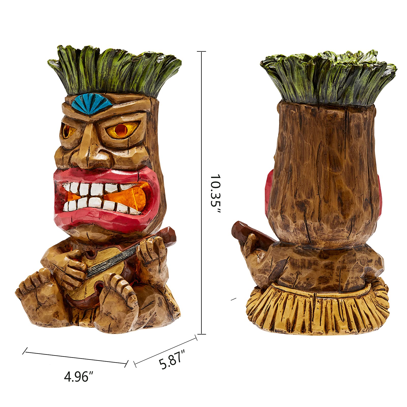Yiosax Solar Tiki Statue Outdoor Decor-Garden Guitar Tiki Statues-Tiki Bar Decorations For Outdoor Patio Yard Lawn Balcony Bar P