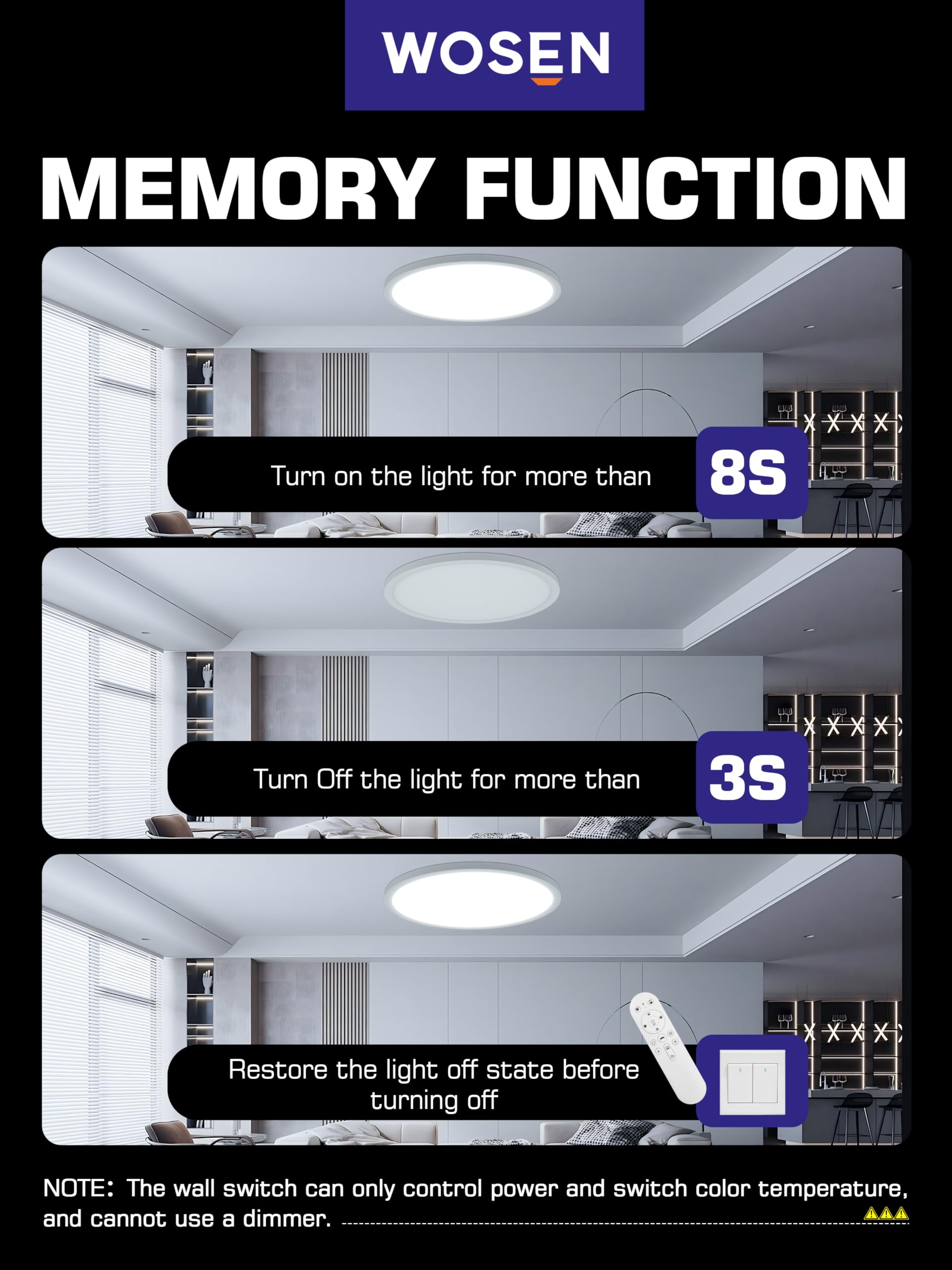 1 Pack 12 Inch Rgb Led Flush Mount Smart Ceiling Light With Night Light 2700K, 24W 2400Lm Ultra-Slim Ceiling Light Fixture With