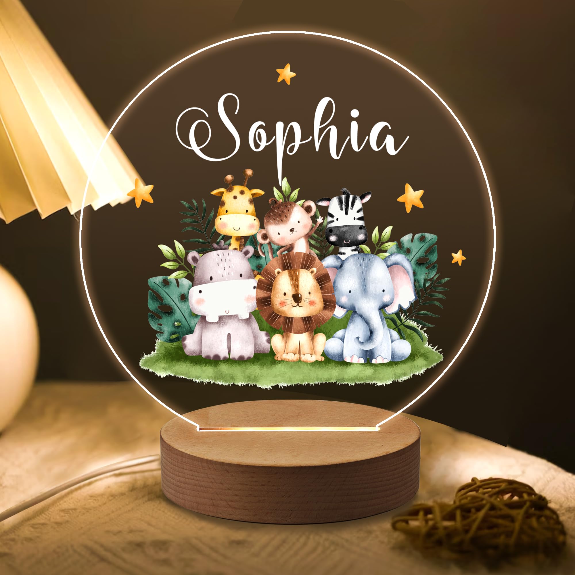 EDSG Personalized Night Light for Kids, 7 Colors LED, Acrylic, Model 151186-91-3, Design 3
