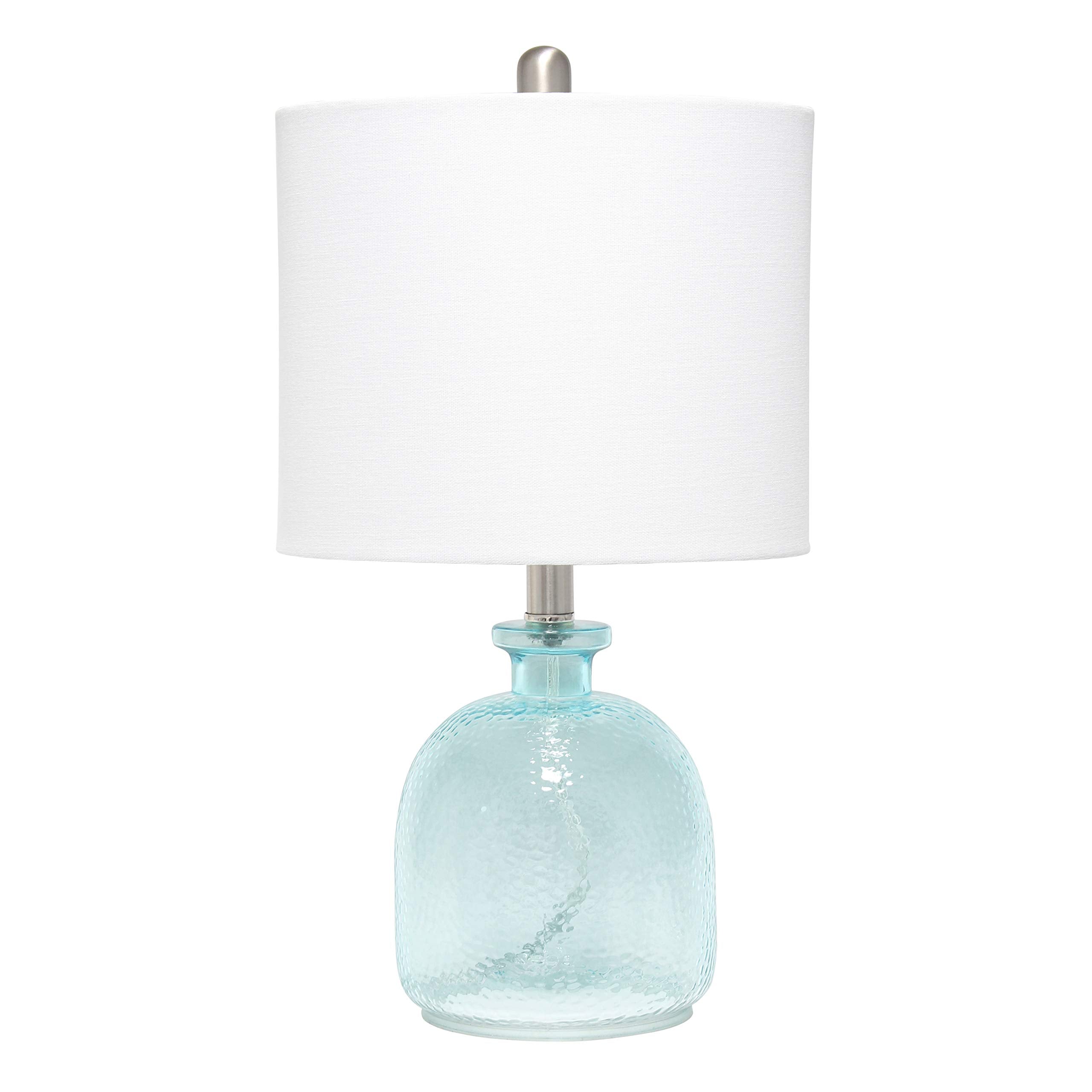 Elegant Designs LT3335-CBL Glass Table Lamp, Textured, Clear Blue, Pack of 1