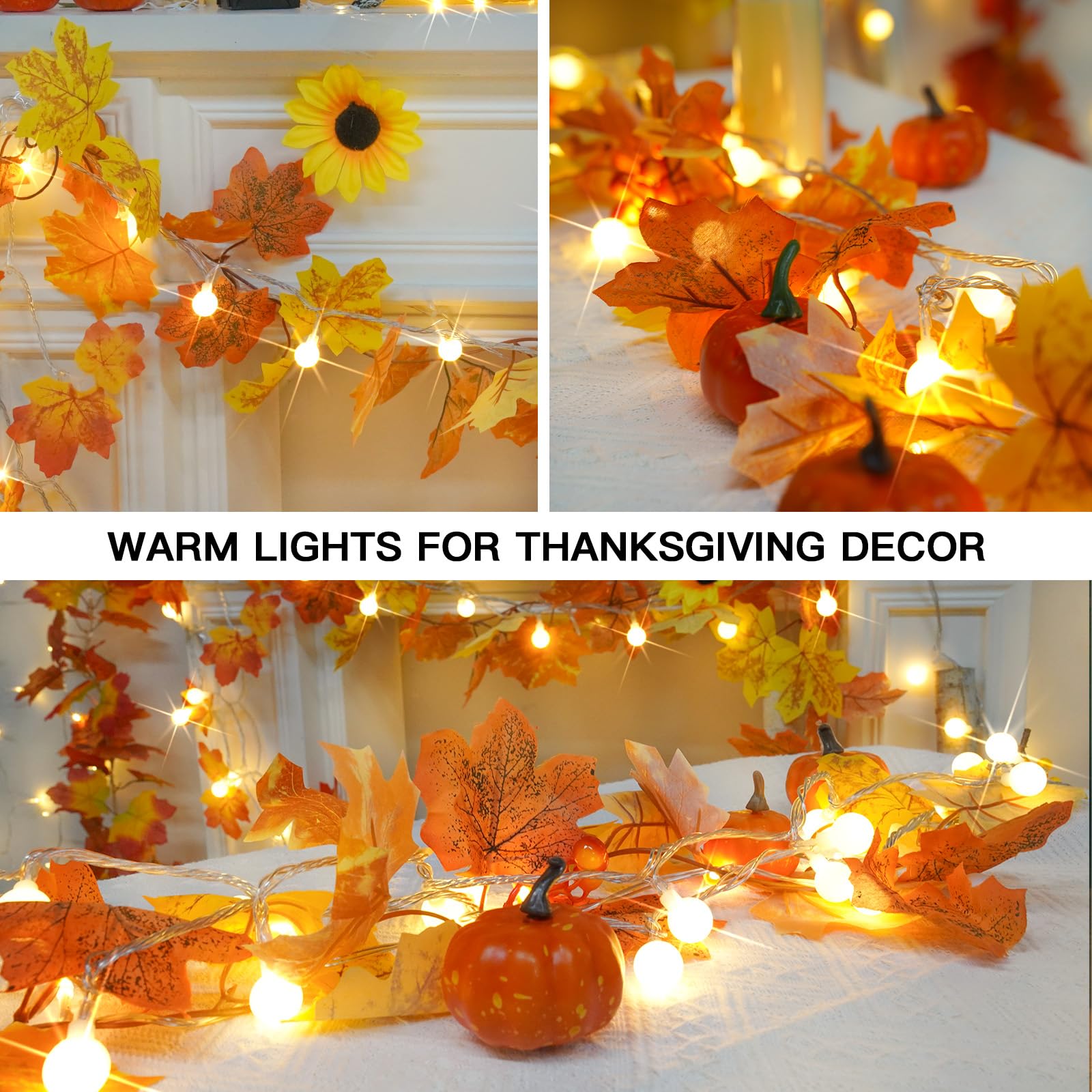 suddus Globe String Lights, 100 LED Fairy Lights, Warm White, Indoor/Outdoor Use for Bedroom, Garden, Party