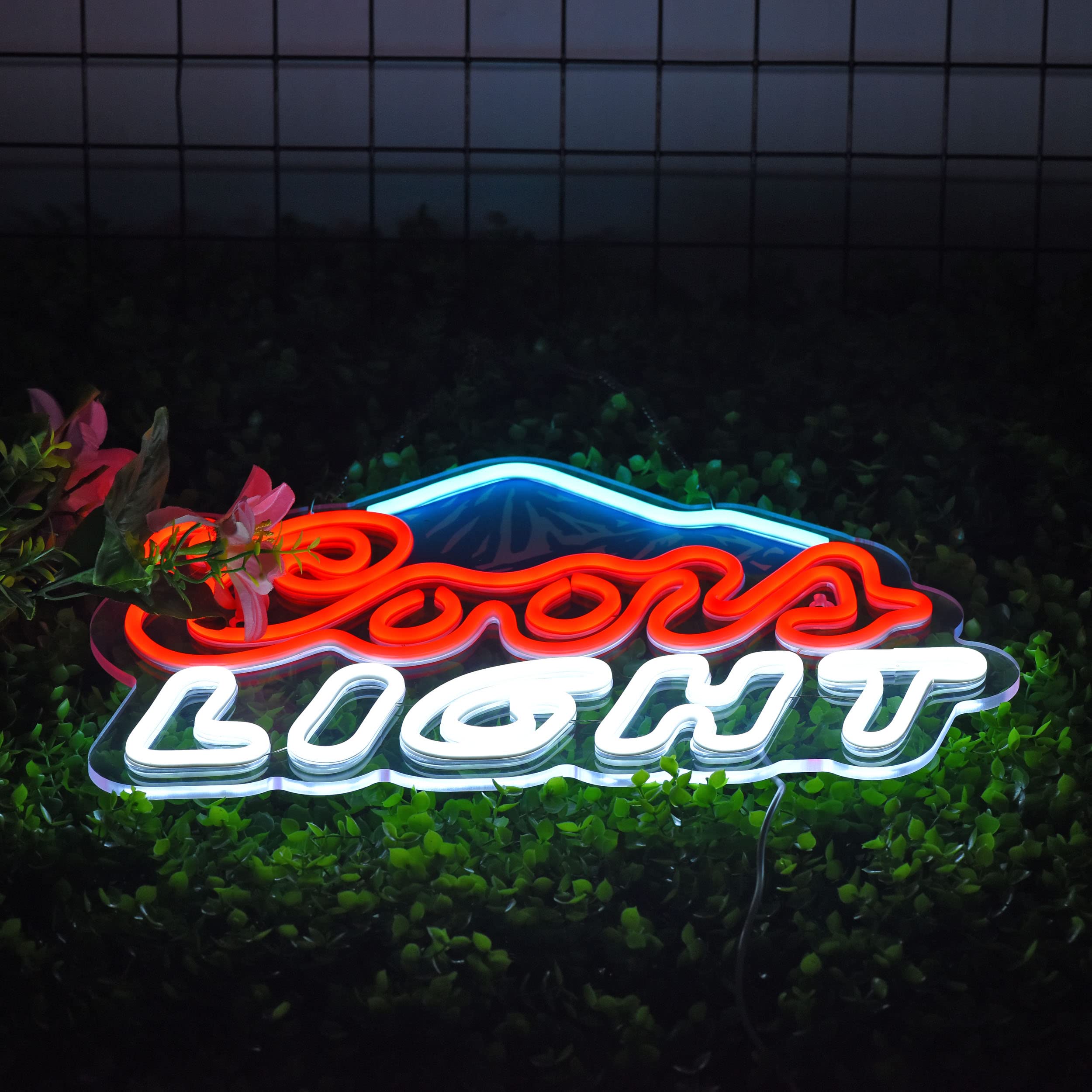 Duoweoy Neon Sign for Wall Décor, LED Dimmable Switch, Glass, Blue Red White