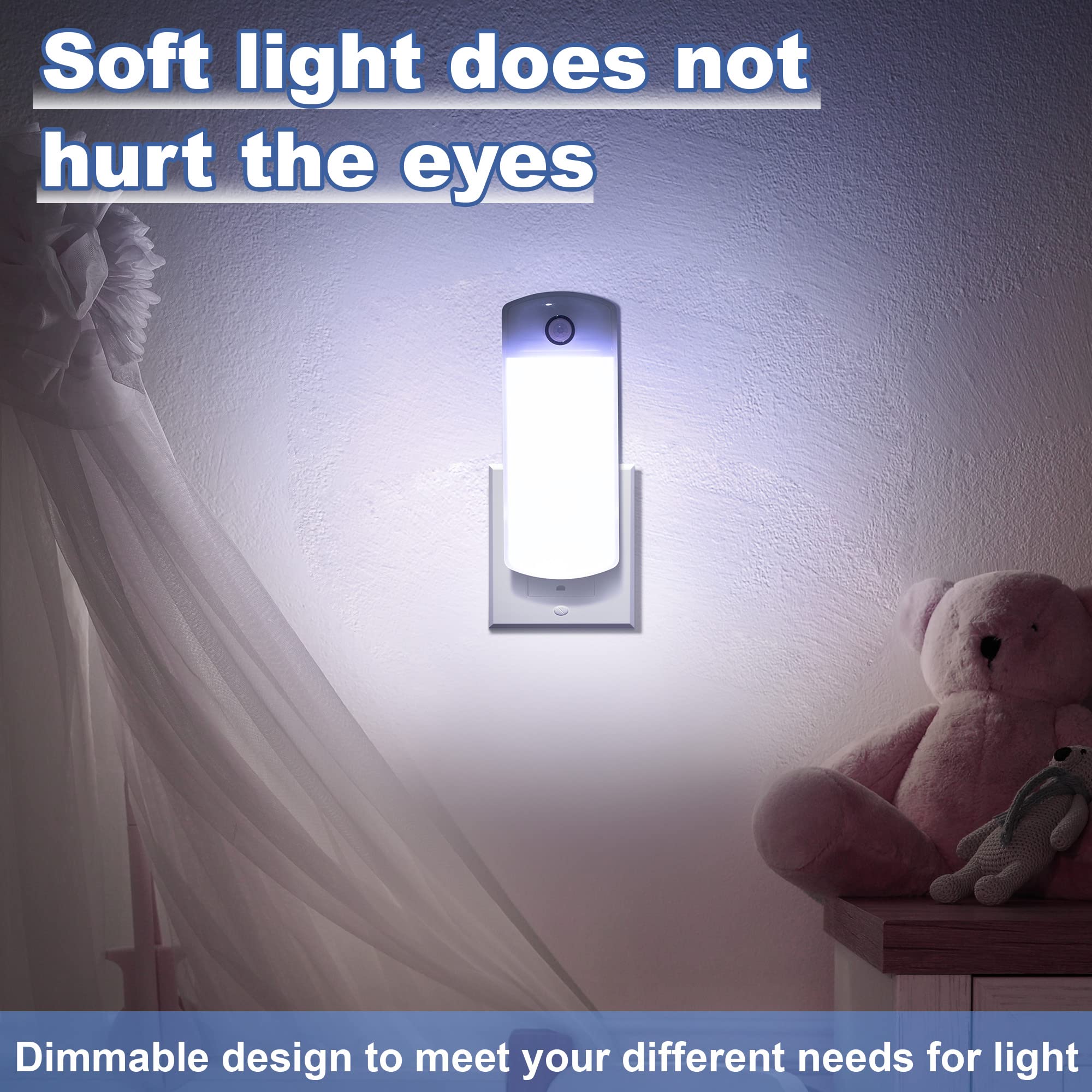 Enhon 3 Pack Led Power Failure Light, 4 In 1 Led Rechargeable Plug In Flashlights With Motion Detection, Led Emergency Lights For Home Power Failure Black Outs Hurricane Supplies