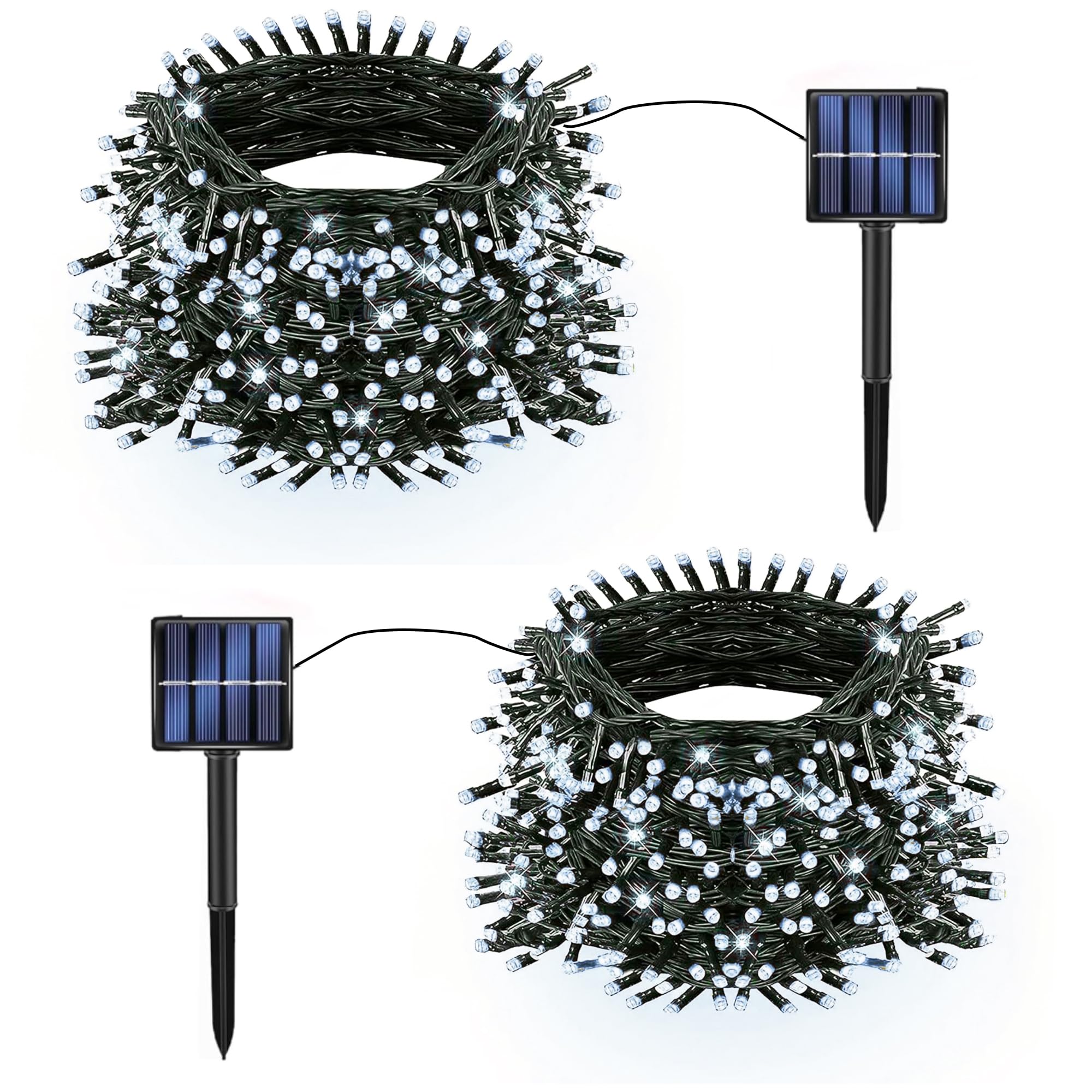 TW SHINE 2 Pack Solar Christmas Lights Decorations Outdoor, Total 400 LED 132 FT Solar Powered Outdoor Christmas Lights with 8 M