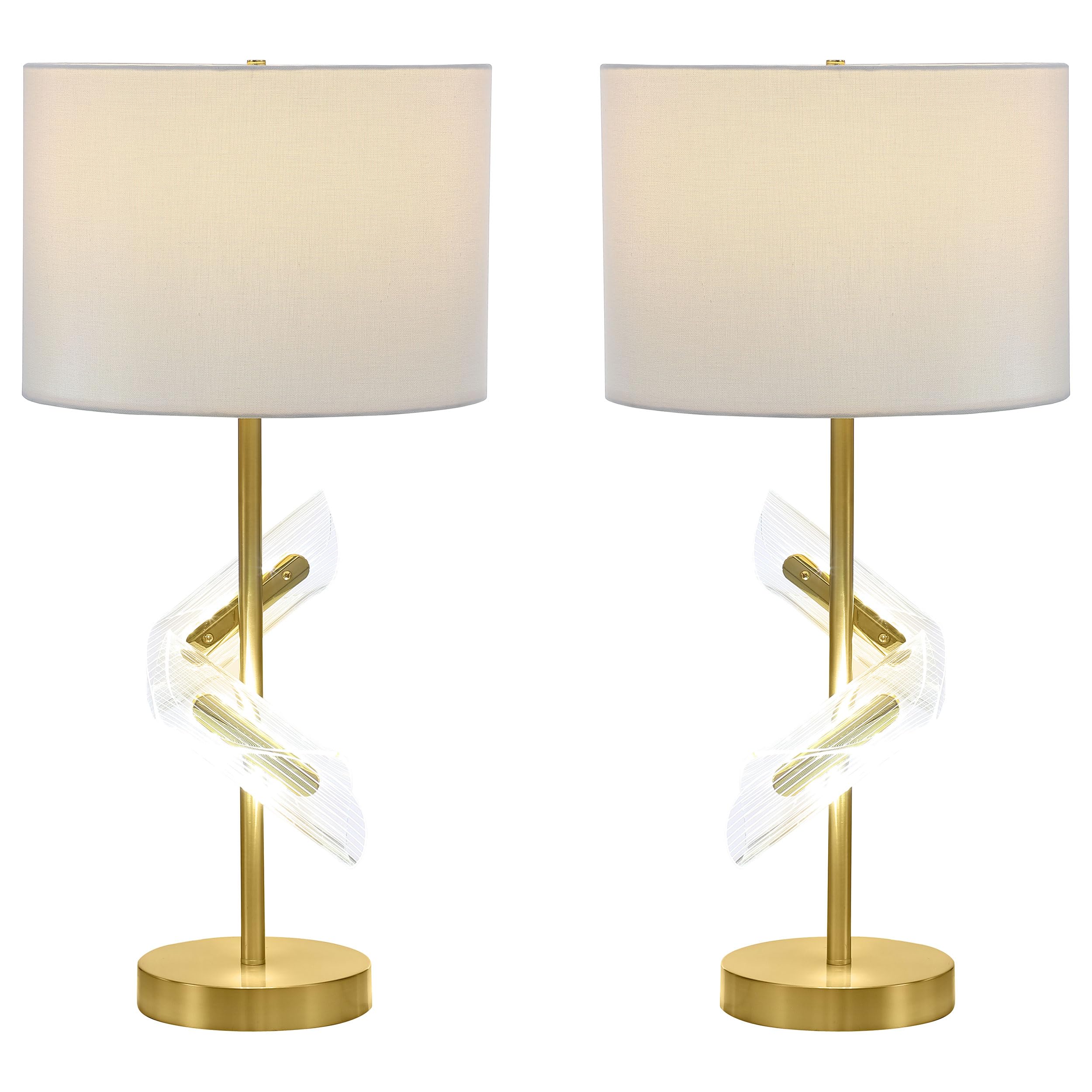 Coaster Home Furnishings Kingsley 30-Inch Drum Shade Table Lamp Gold (Set Of 2)