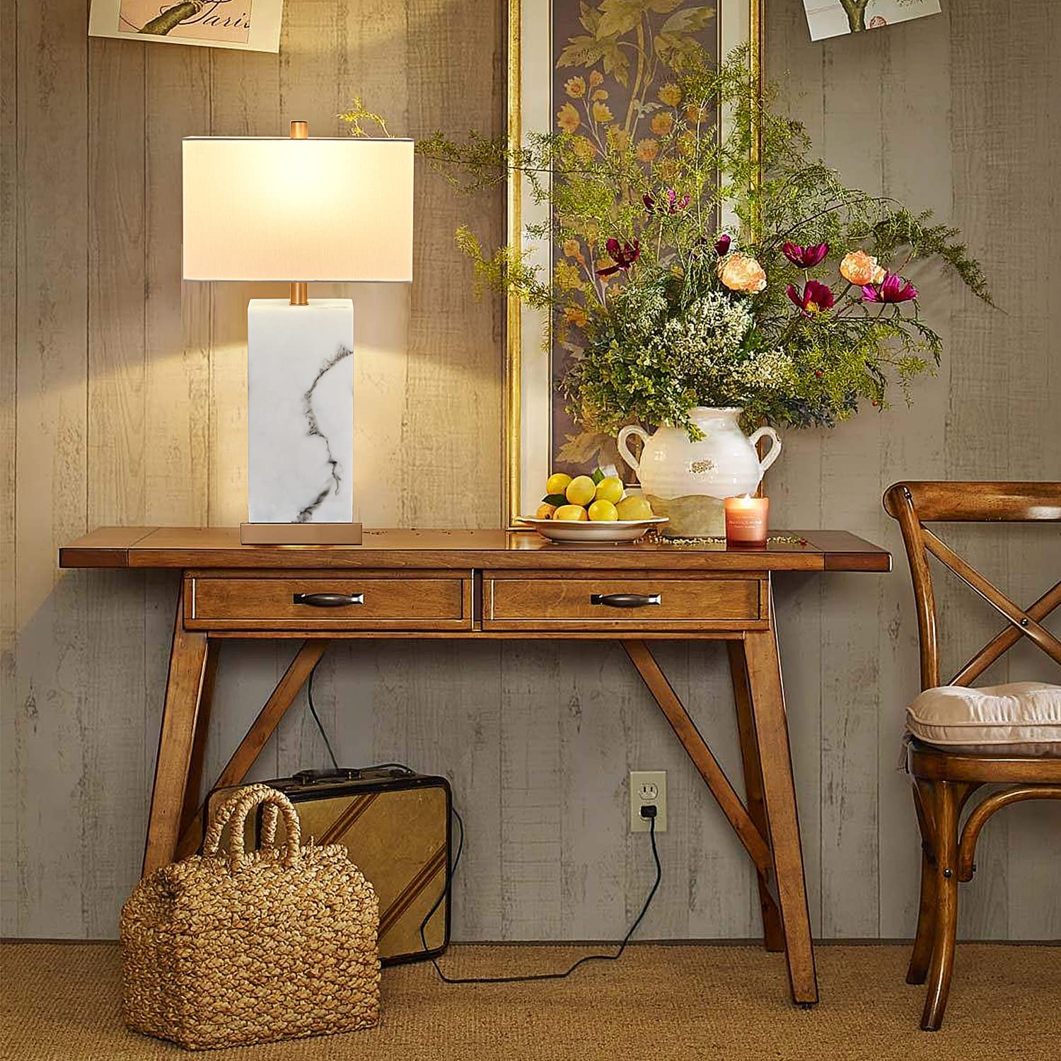 Momyofdy 24&quot; White Touch Control Table Lamp Set Of 2, Usb, 3-Way Dimmable, Gold