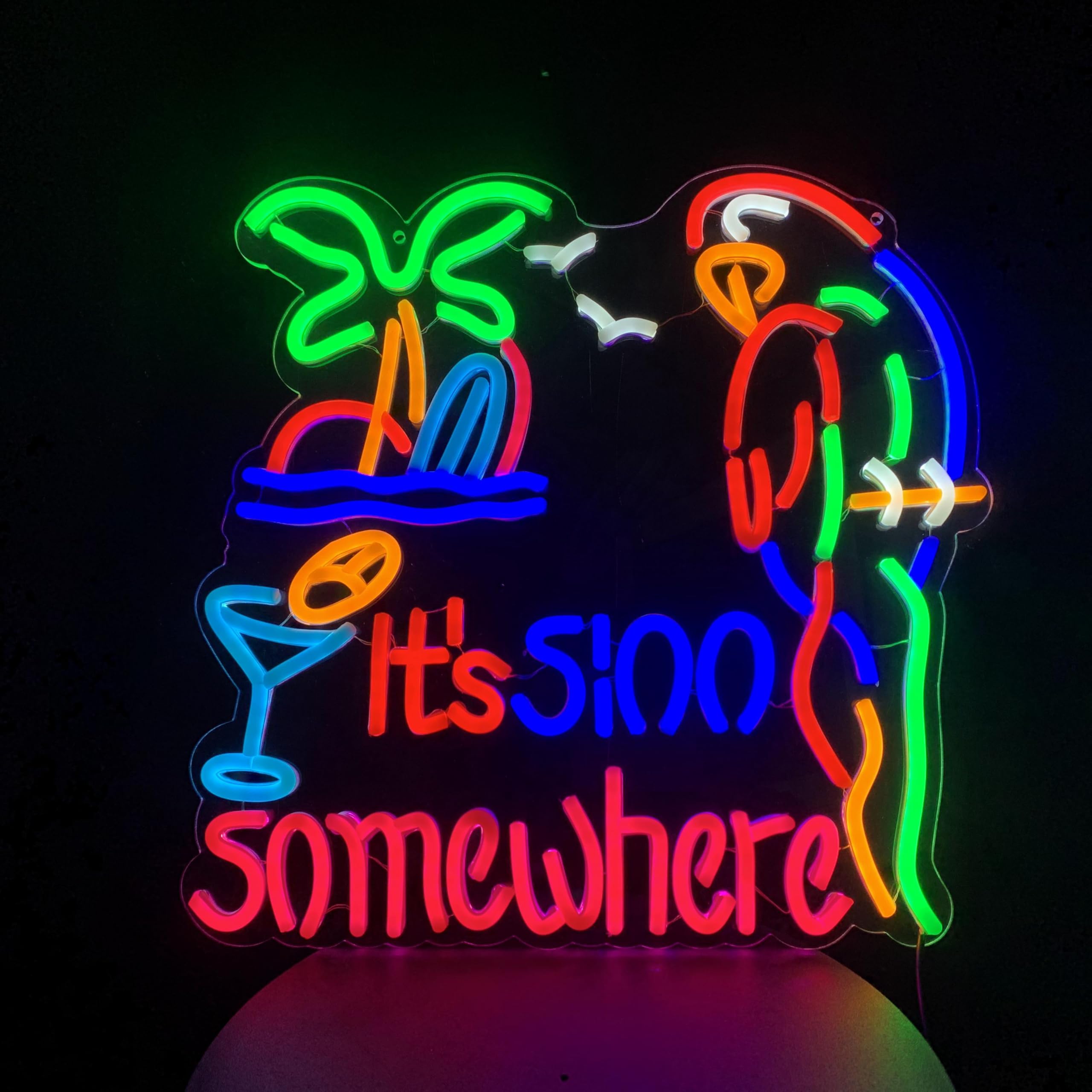 Its 5 OClock Somewhere 5:00 Neon Light Sign Home malt-inspired Bar Room Game Windows Glass Wall Decor Party Birthday Bedroom Decoration Gifts Led