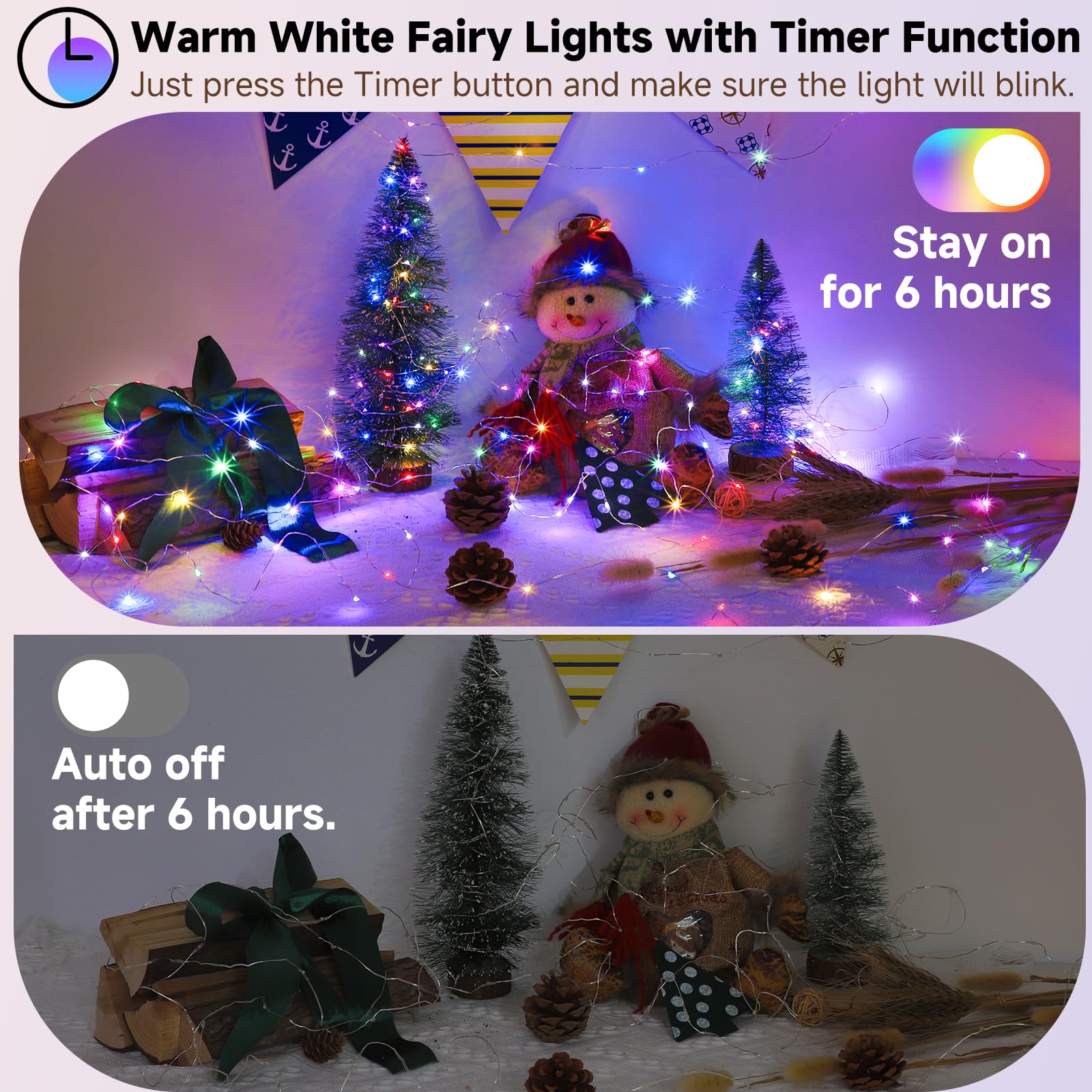 Mlambert 4 Pack 40Ft Fairy Lights Battery Operated With Remote & Timer, Waterproof Dimmable Twinkle Light 8 Modes For Indoor Out