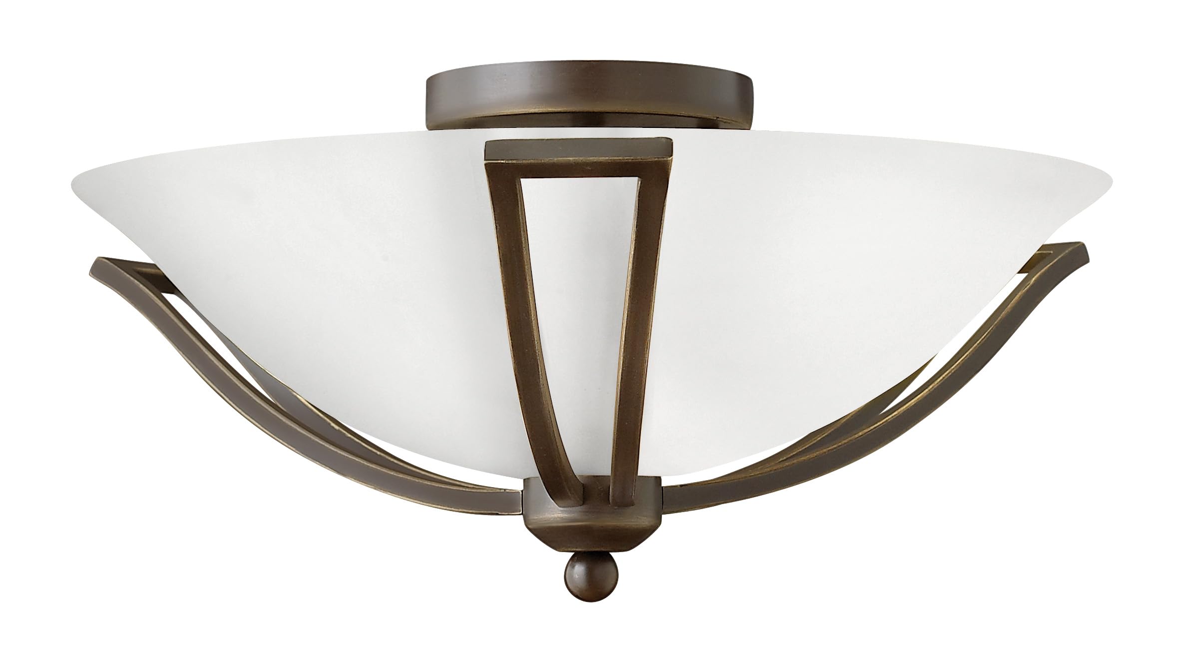 Hinkley Bolla Collection Two Light Flush Mount, 16.75in Brushed Nickel, Wood, Model 4660BN
