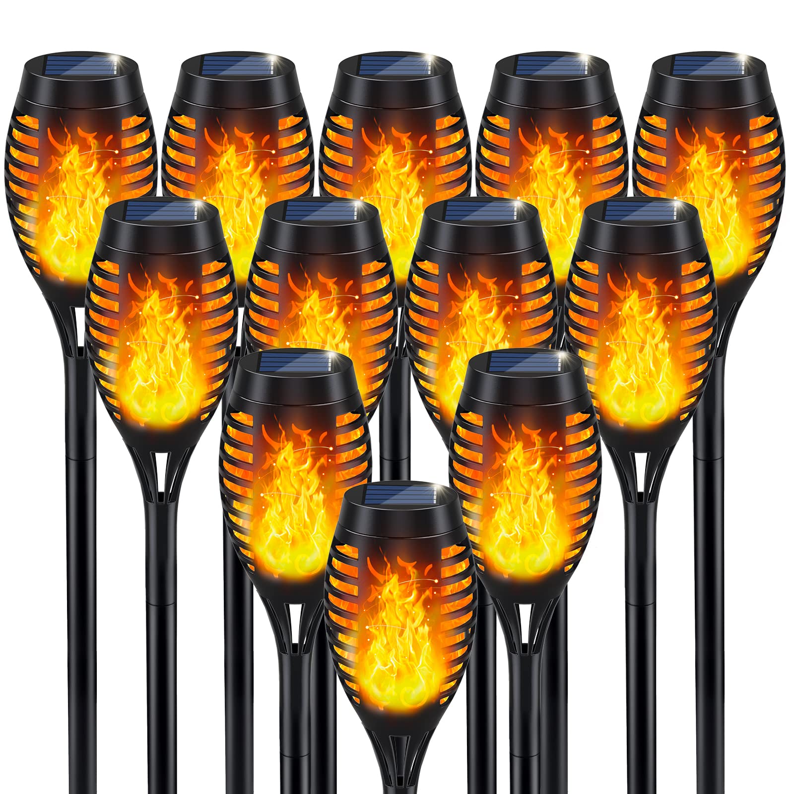 Solar Flame Torch Lights For Garden Decor, 12Pack Solar Lights Outdoor, Garden Lights Solar Powered Waterproof, Led Torches For