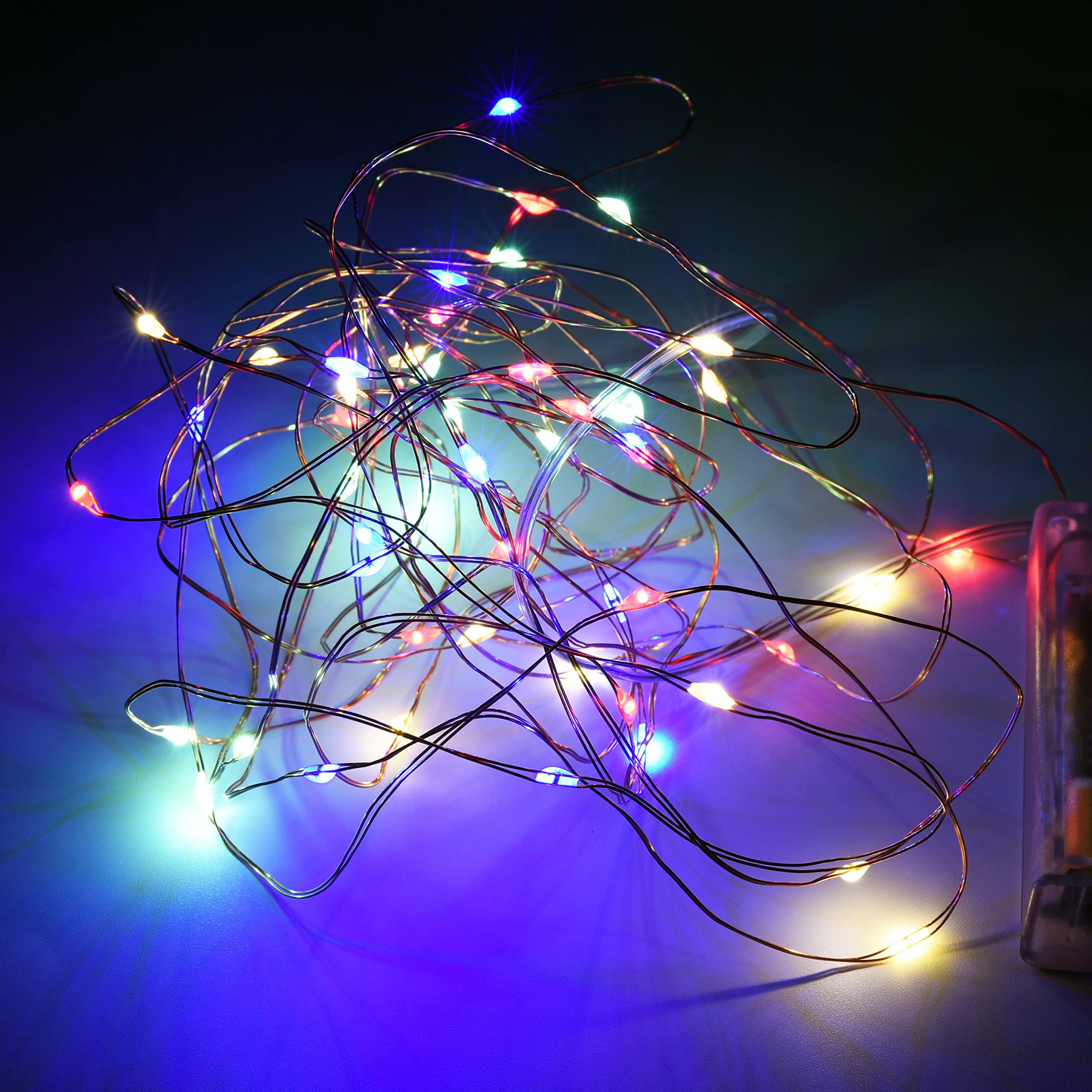 Uhugu Fairy Lights For Bedroom, 16Ft Fairy Lights For Bedroom With 8 Flashing Modes And 8 Hours On 16 Hours Off Timer(Multi-Color,2 Pack)