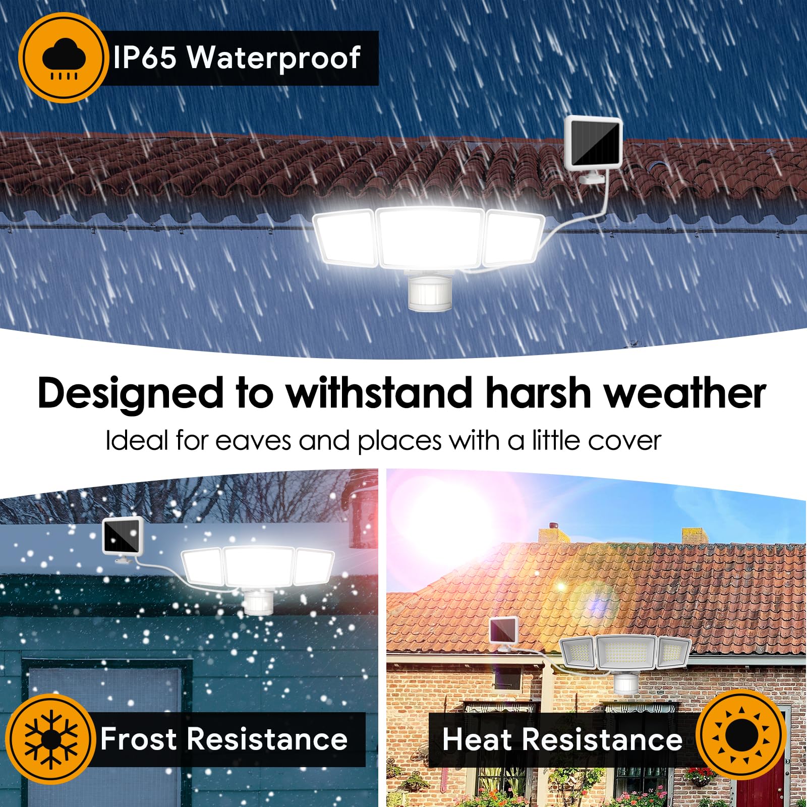E ENERGETIC LIGHTING Solar Outdoor Lights, 1800LM, 192 LED, Motion Sensor, 2 Pack, IP65 Waterproof, Remote Control, Model SCL180E765-SP