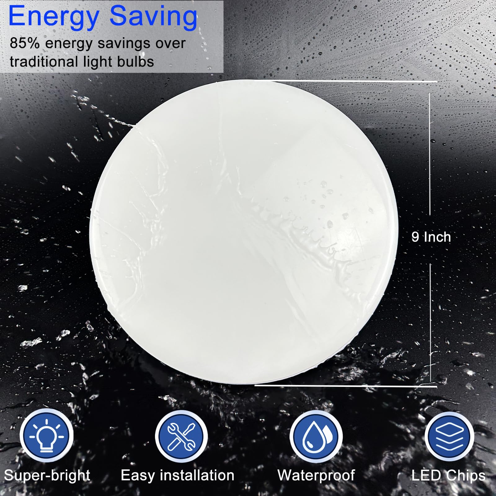 Ncbcnb E27 Ufo Garage Light Bulb 330W Equivalent Efficient 50W 9Inch 4000Lm, Led Light Bulbs, 6500K Daylight White Light E27/26