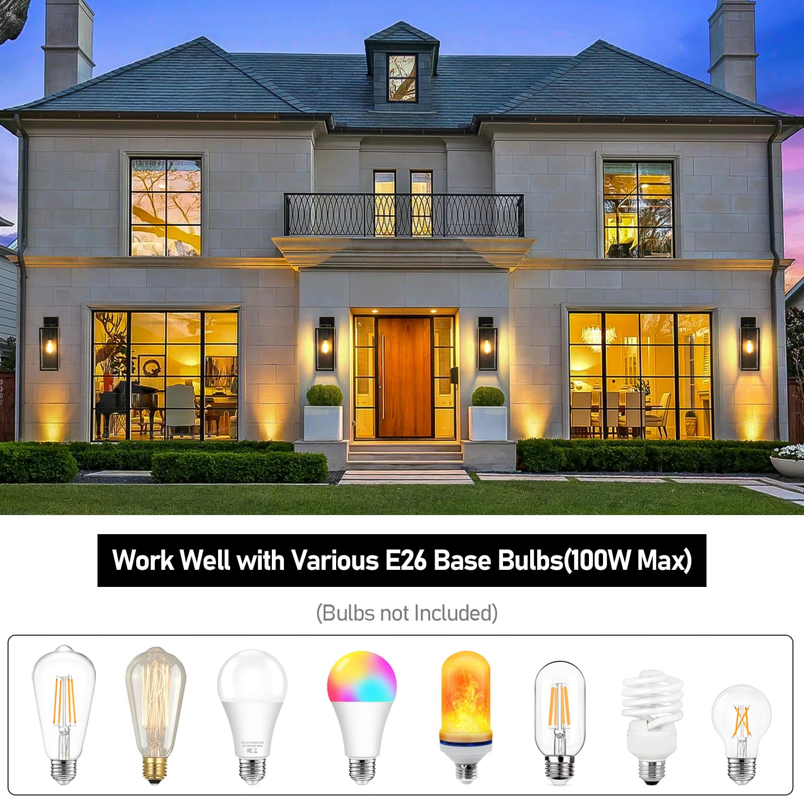 Large Size Outdoor Wall Light Fixtures, Exterior Lighting Fixtures Porch Sconces Wall Mounted, Waterproof Bronze Outdoor Wall La