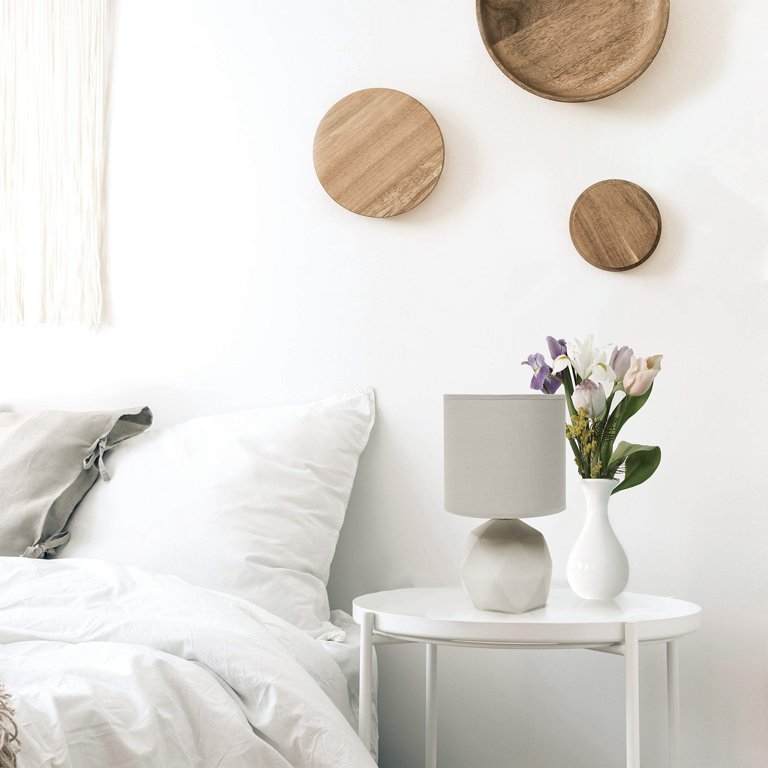 Simple Designs Lt2060-Gry Geometric Concrete Table Lamp, Gray