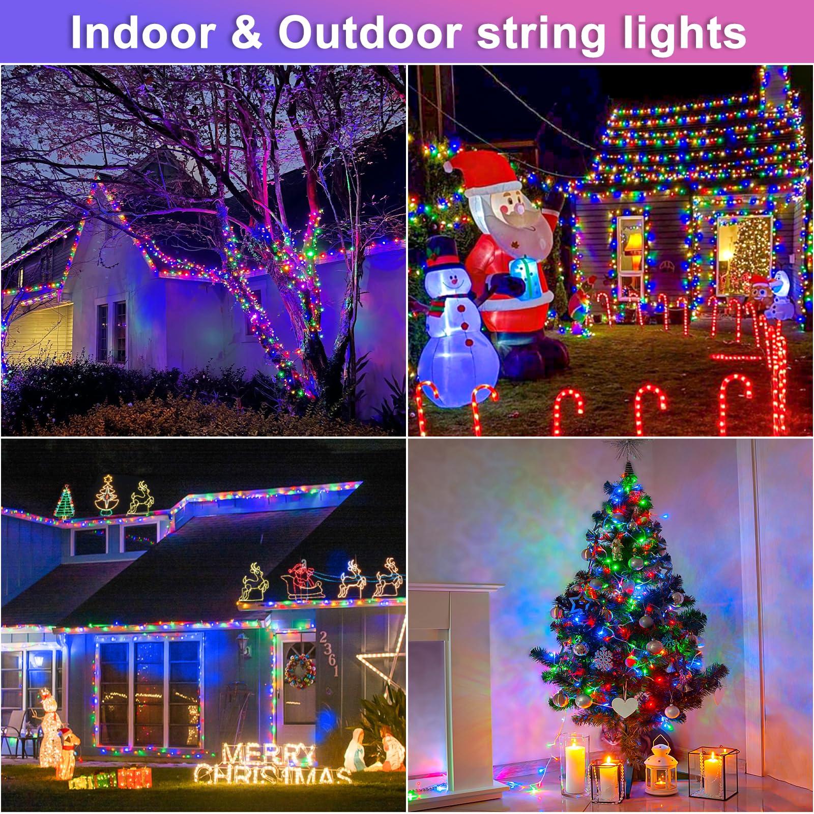250 Led Christmas Lights Indoor Outdoor, 82Ft 8 Modes Clear Wire Christmas String Lights Indoor, Plug In Twinkle Fairy Lights Fo