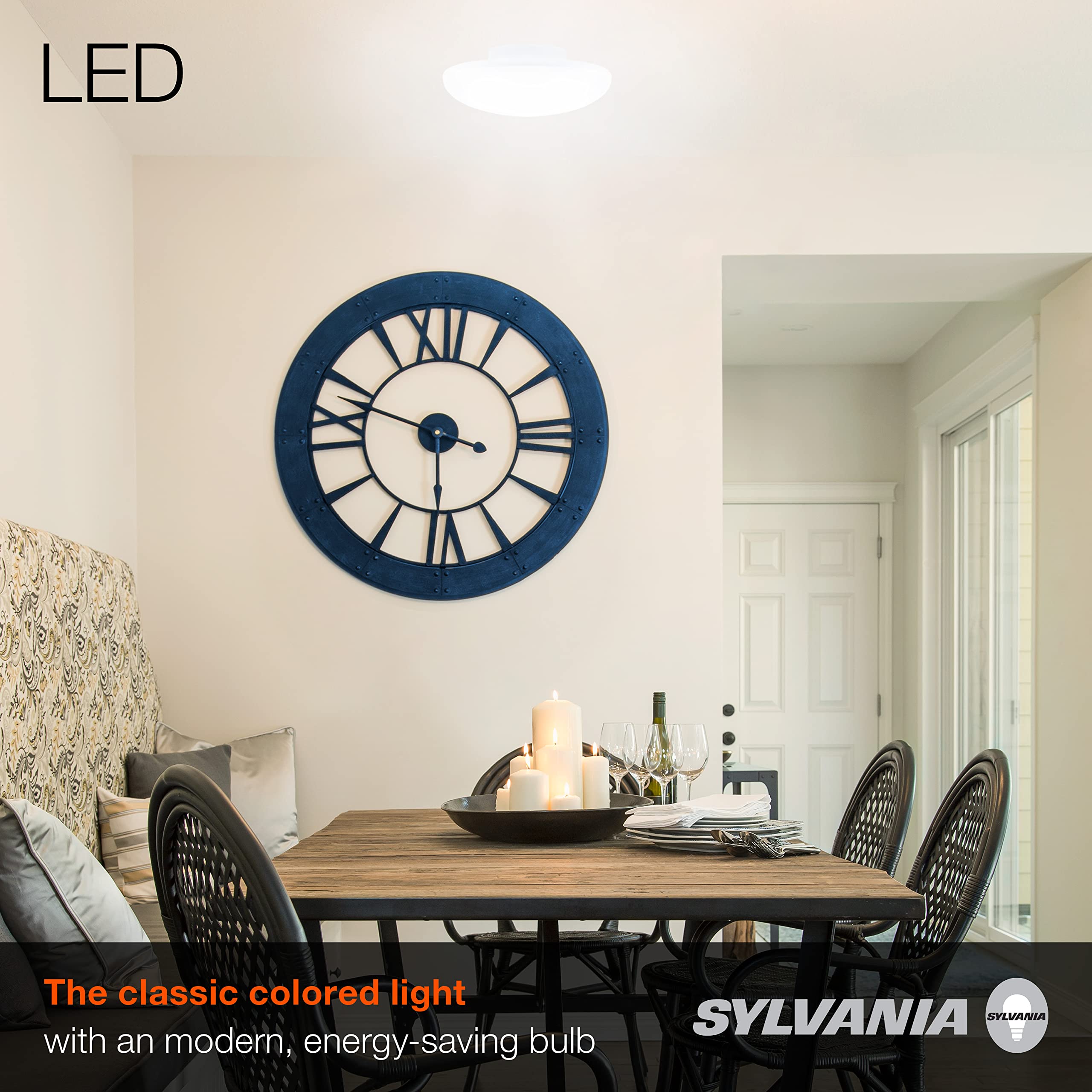 Sylvania Ultra Led Porcelain Ceiling Light Fixture, 120W Equivalent Efficient 31W, Energy Star, Non-Dimmable, Medium Base, 2700K
