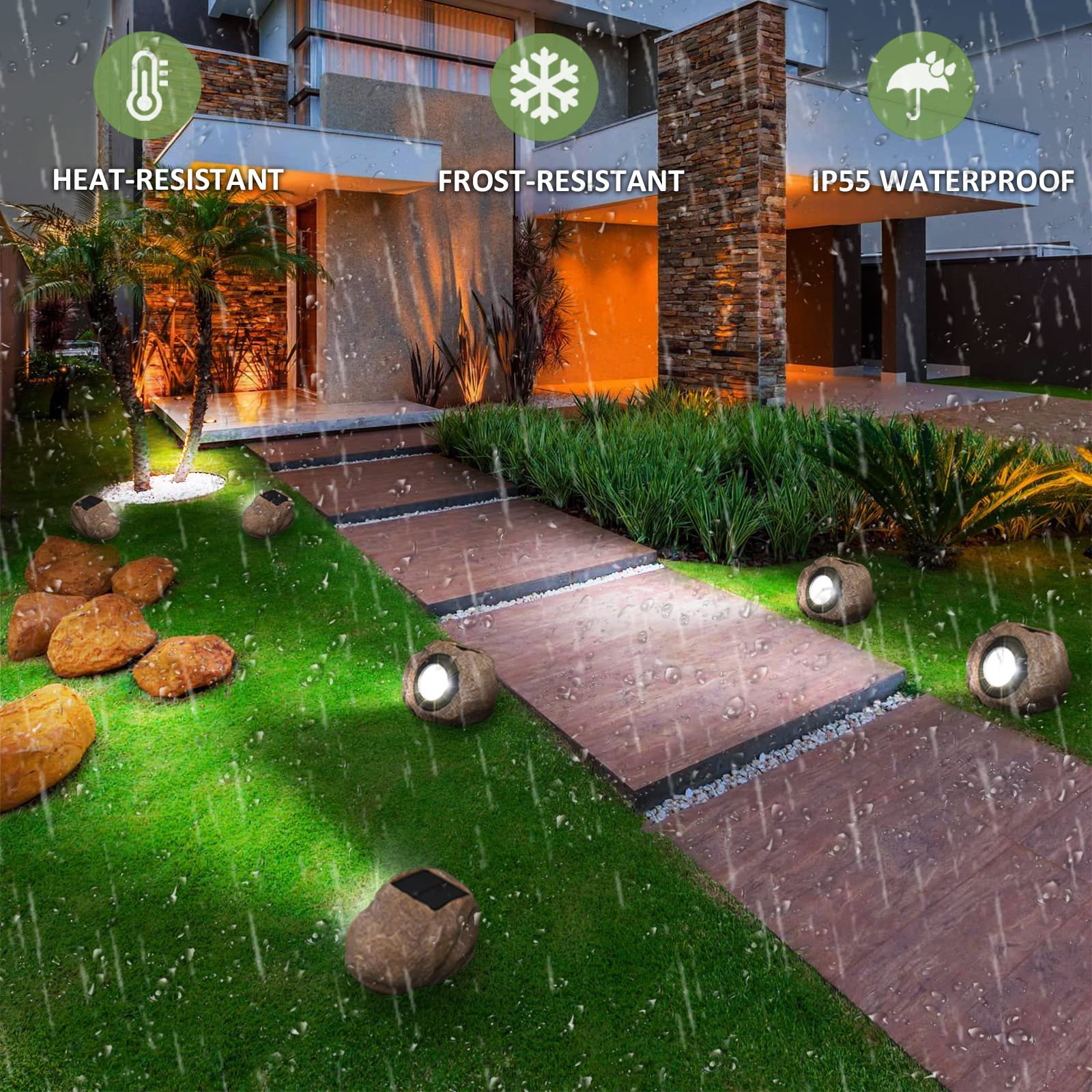 Dgscak Solar Powered Outdoor Lights - 2 Pack Super Bright Ip65 Waterproof Garden Spot Lights