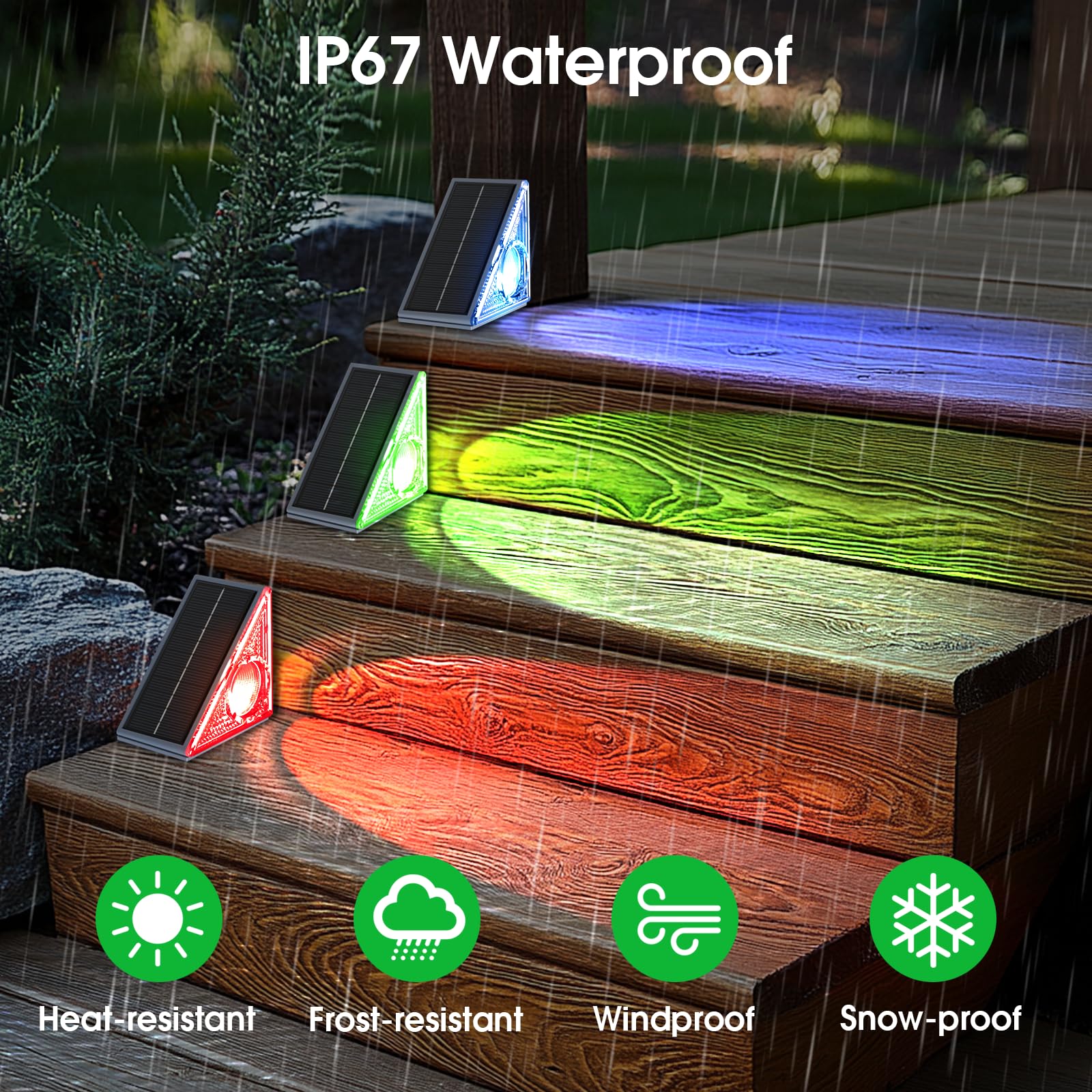 Eyrosa 12 Pack Solar Step Lights, 10 Modes, Outdoor Waterproof Ip67, Decor For Stair, Deck, Garden, Yard, Porch, Patio, Gray