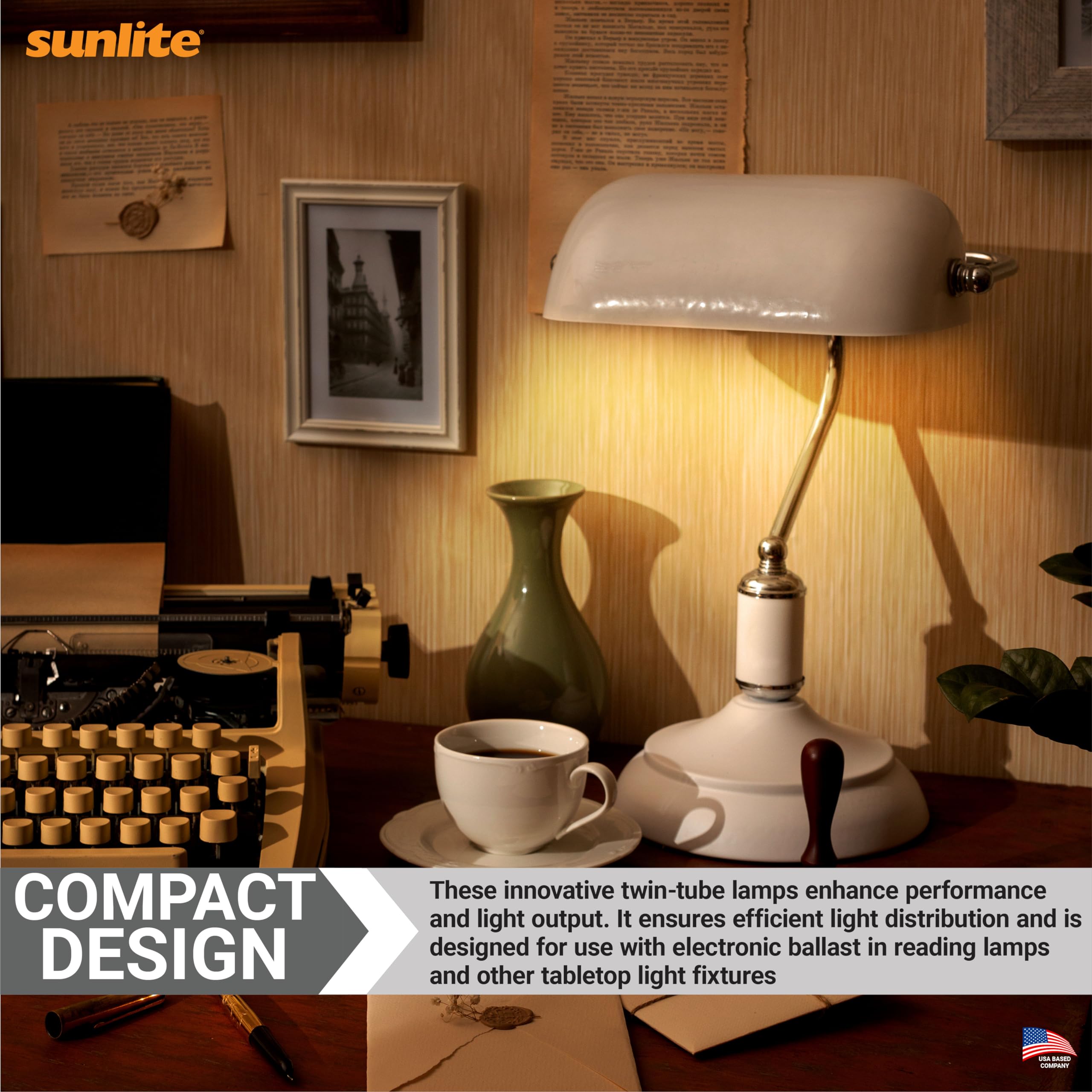 Sunlite FT24DL/830 Compact Fluorescent Lamp, 24W, 1800 Lumens, 3000K Warm White, 4-Pin (2G11), 120