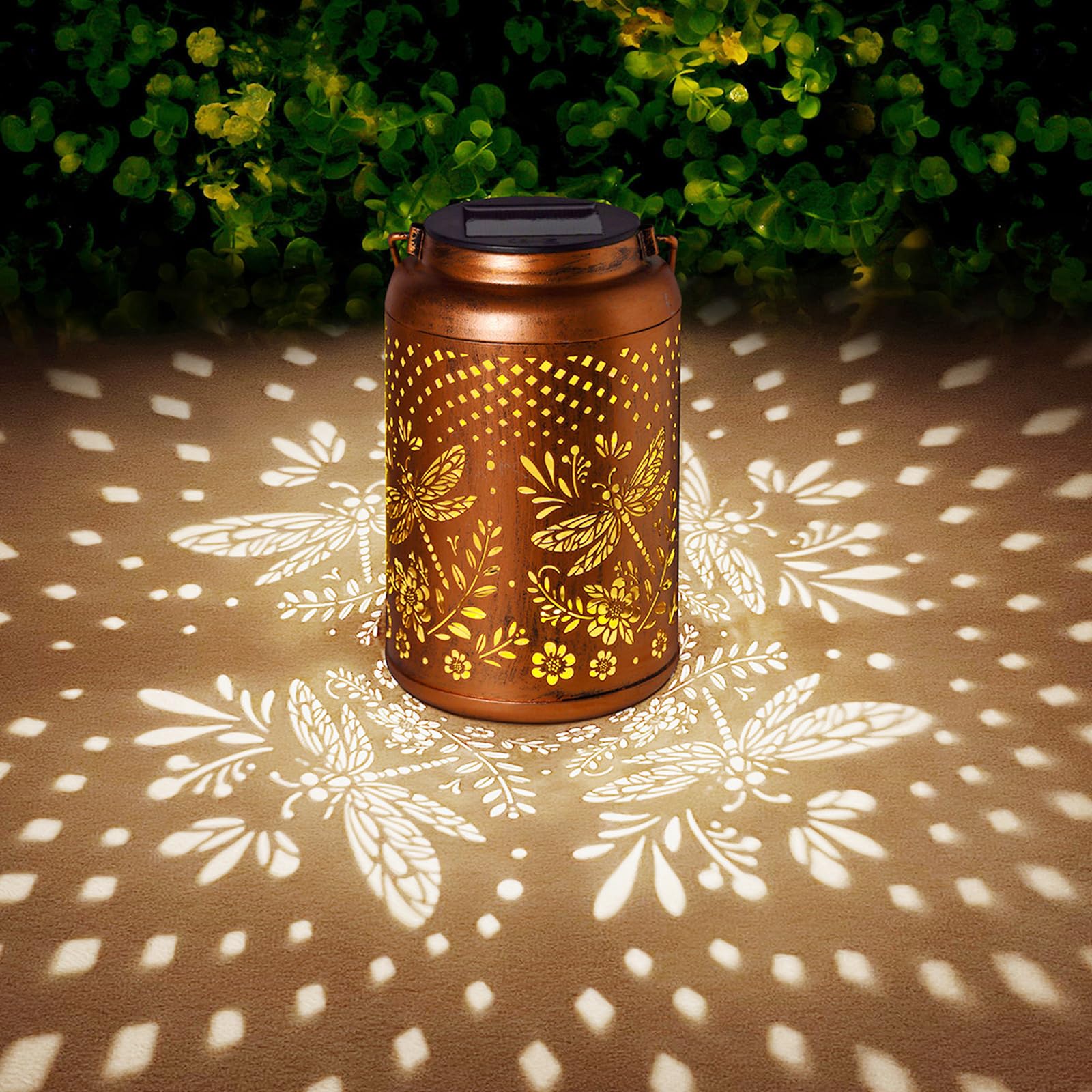 Dragonfly Solar Lanterns Outdoor Waterproof Garden Decor Hanging Solar Lights Birthdays Gifts For Women Mom Grandma Metal Garden Decorative Lights For Yard, Backyard, Patio, Porch