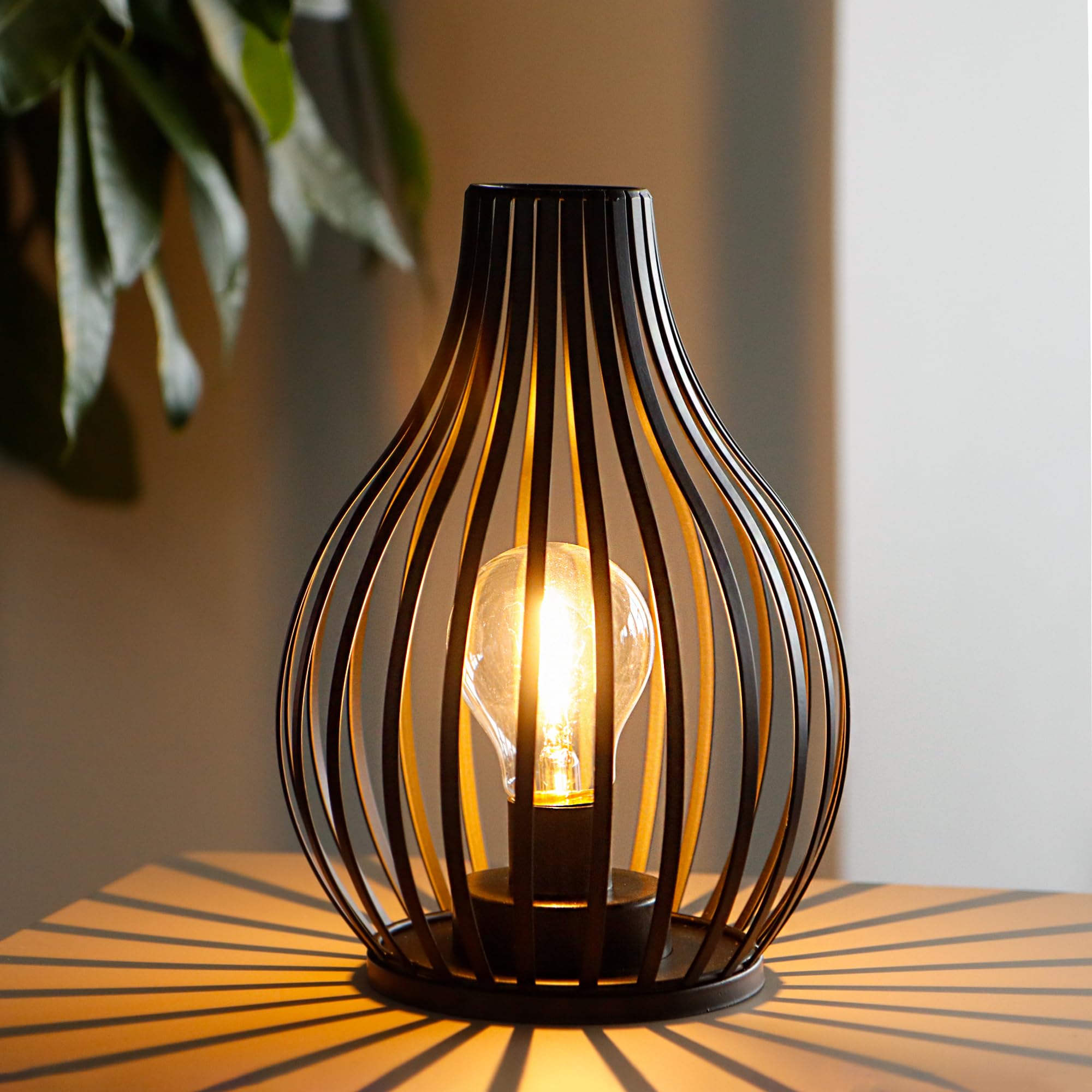 Jhy Design Decorations Table Lamp Battery Powered 9.5''High Vase Shaped Cordless Lamp With 6-Hours Timer Feature Led Light Decor