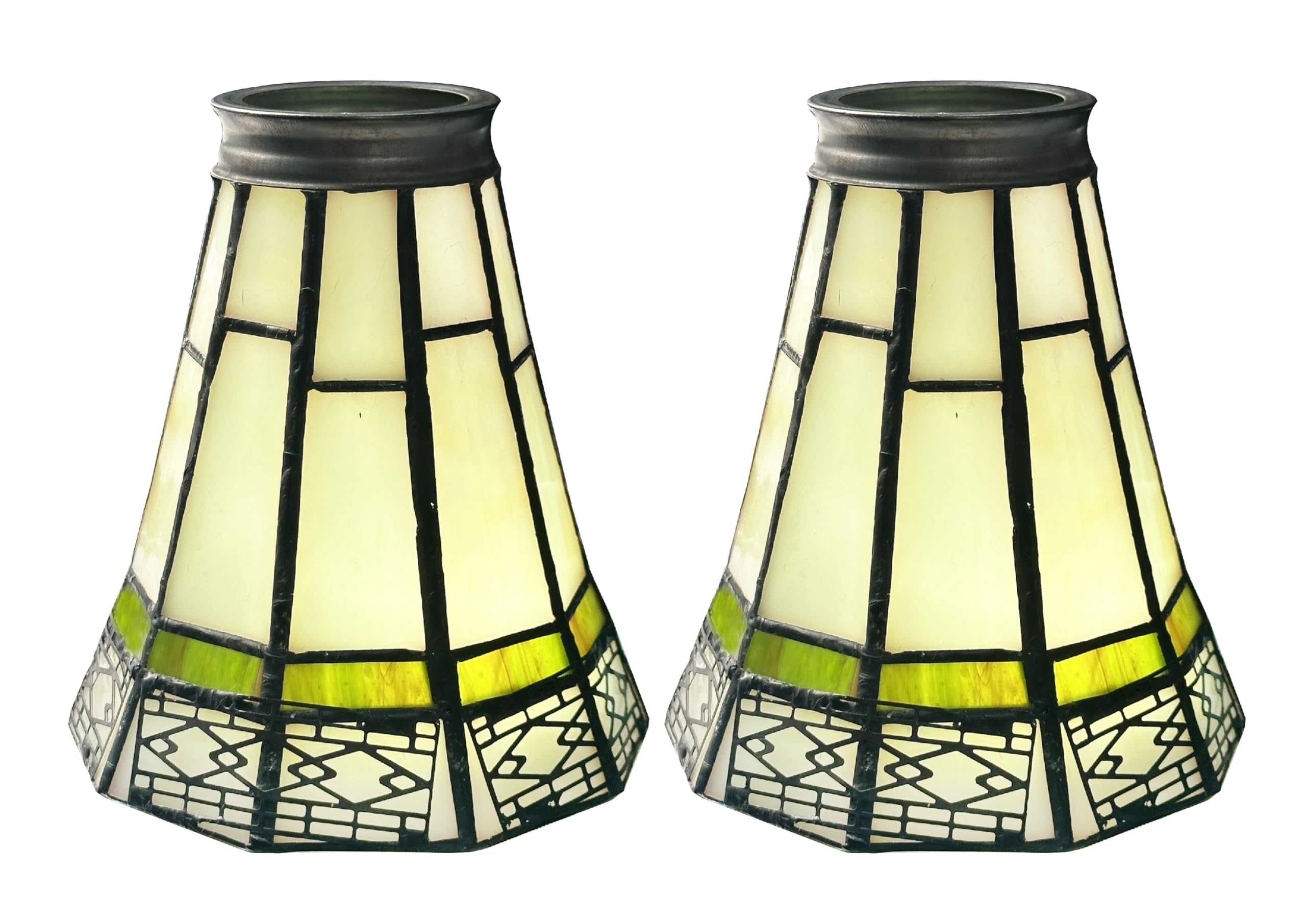 HUIMEIJU Tiffany lampshade replacement. (Off-white) Replacement of fan lamp cover,