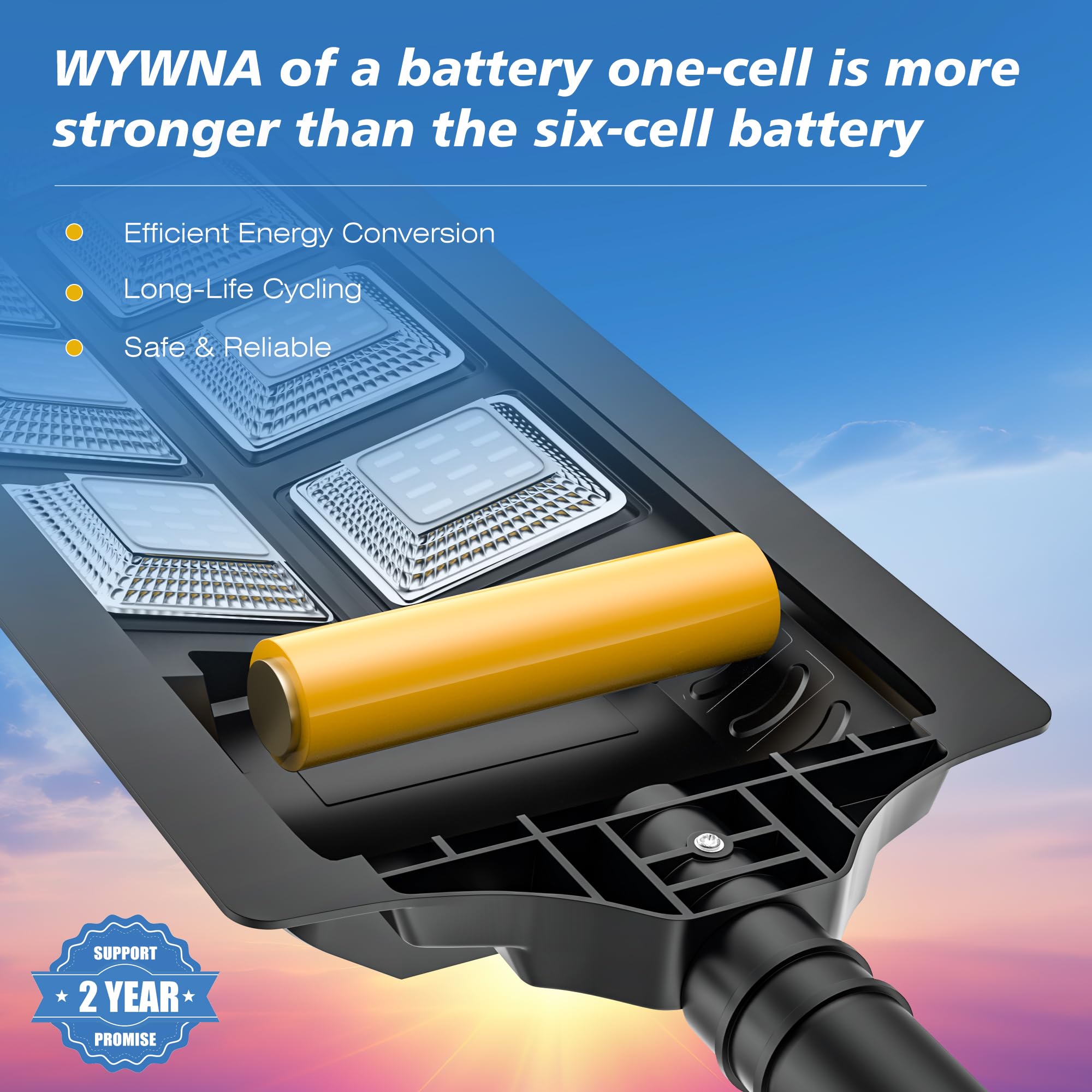 WYWNA Solar Street Lights 6000K LED with Motion Sensor, 4-Pack Outdoor Waterproof, Black, Model 5730-HX96
