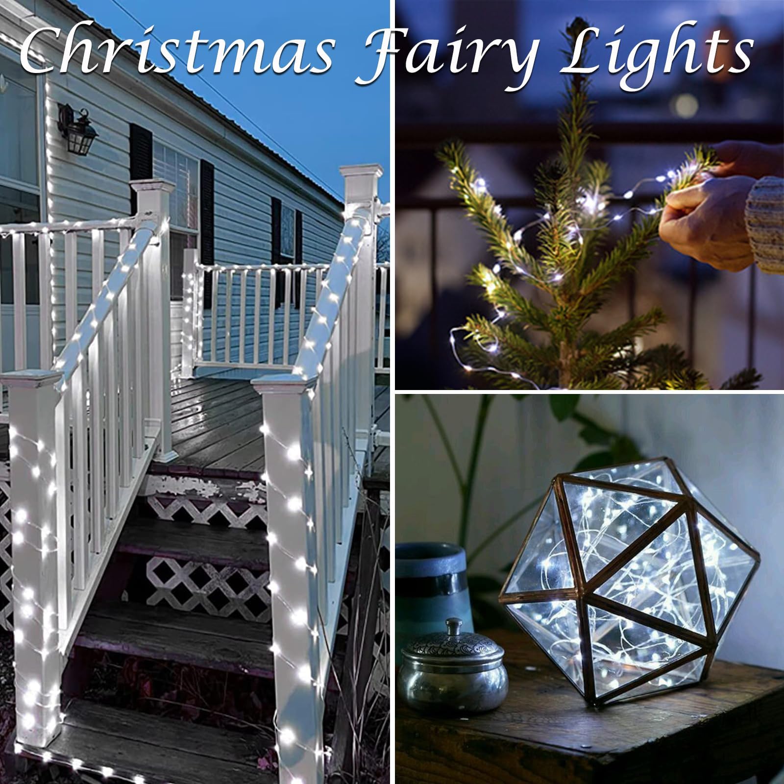 BOSSERN 6 Pack Fairy Lights, 20FT 60LED Battery Operated String Lights, Cool White, Indoor/Outdoor, Model DCHD-06-Coldwhite