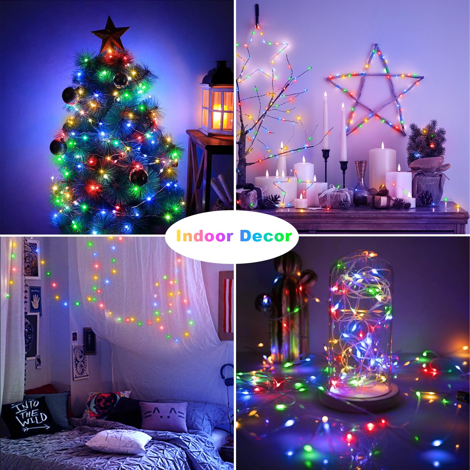 Fairy Lights Battery Operated, 2 Pack 20FT 60 LED Twinkle Lights with Remote Timer, Silver Wire String Lights Mini Fairy Lights