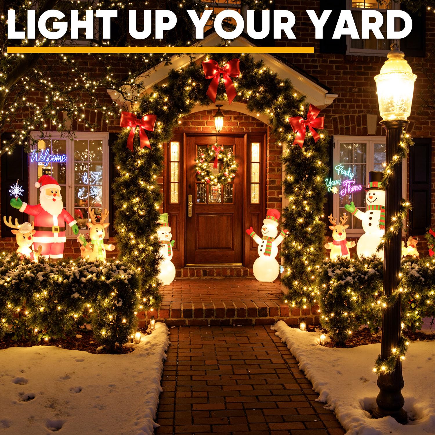 Oolaloo 50-Count White Christmas Lights With Green Wire  13Ft Incandescent Bulbs Mini String Lights Connectable For Indoor  Christmas Tree  Outdoor  Classroom  Party  Garland  Xmas