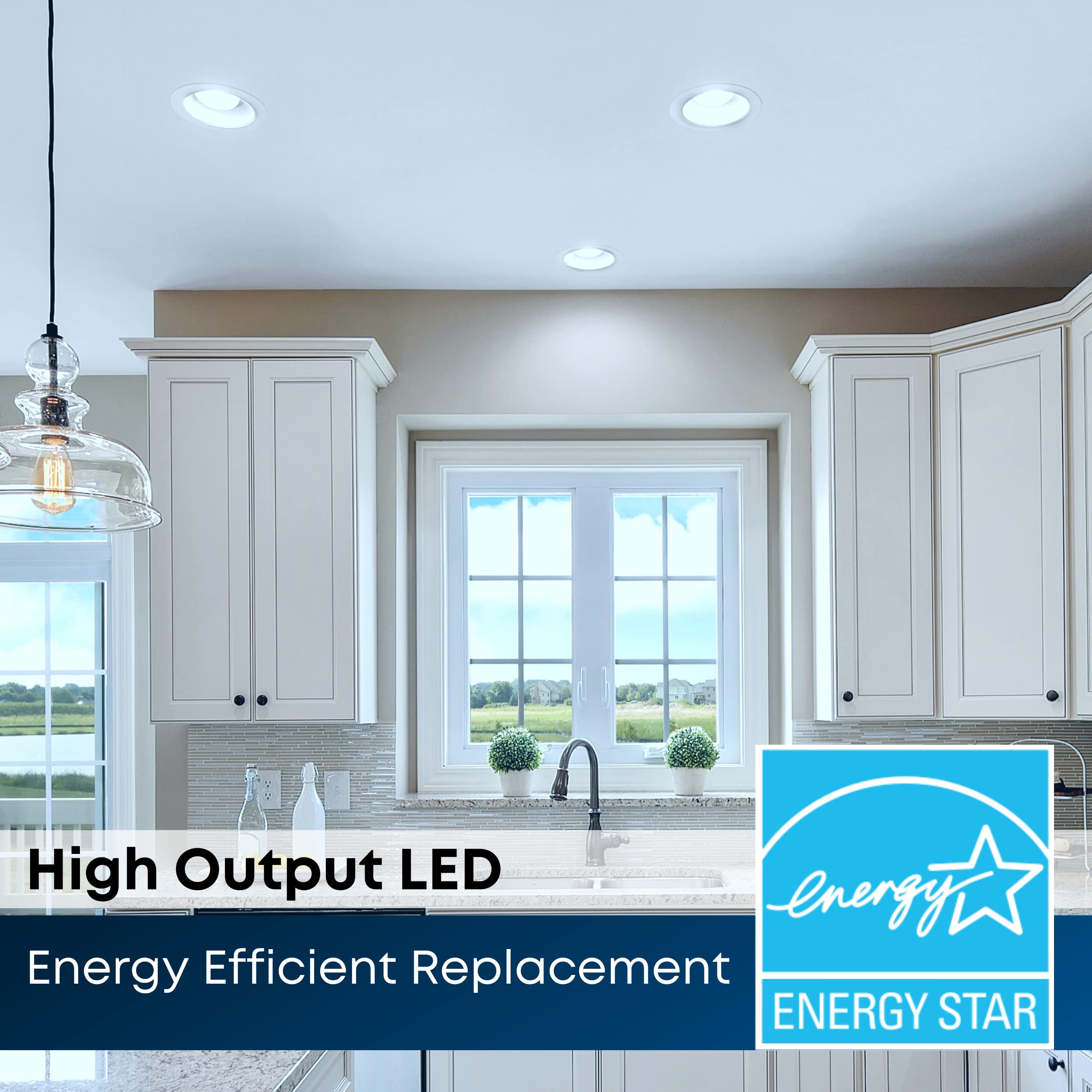 Feit Electric 5 Inch Or 6 Inch Led Recessed Lighting Retrofit Downlights, 120 Watt Equivalent High Output, 2000 Lumen 5000K Daylight, Dimmable, 6 Pack Ledr56Xho/950Ca/6