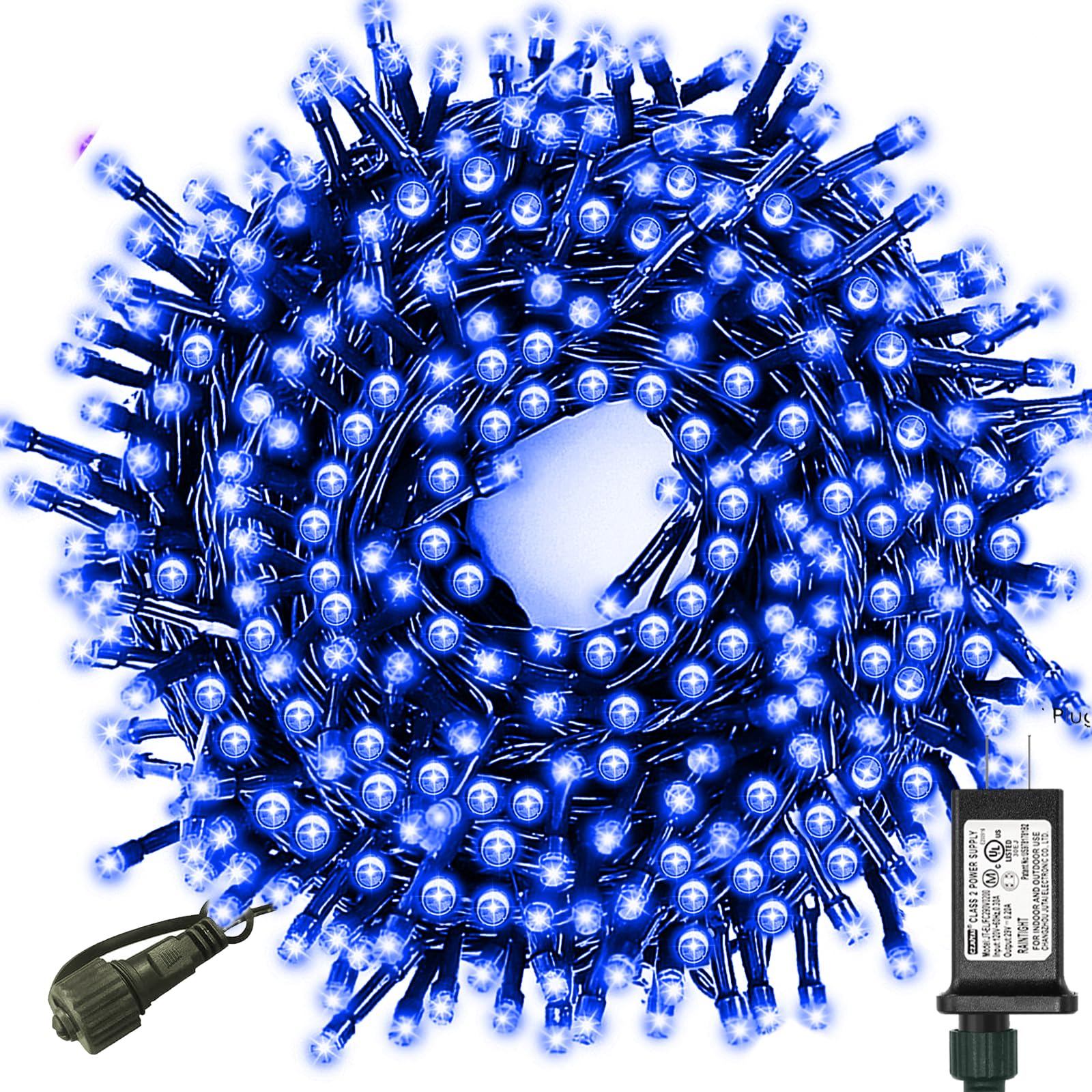 Decute Christmas String Lights Waterproof 300Led 105Ft Ul Certified With End-To-End Plug 8 Modes  Outdoor Indoor Starry Fairy Lights For Christmas Tree Patio Garden Wedding Party Decor Blue