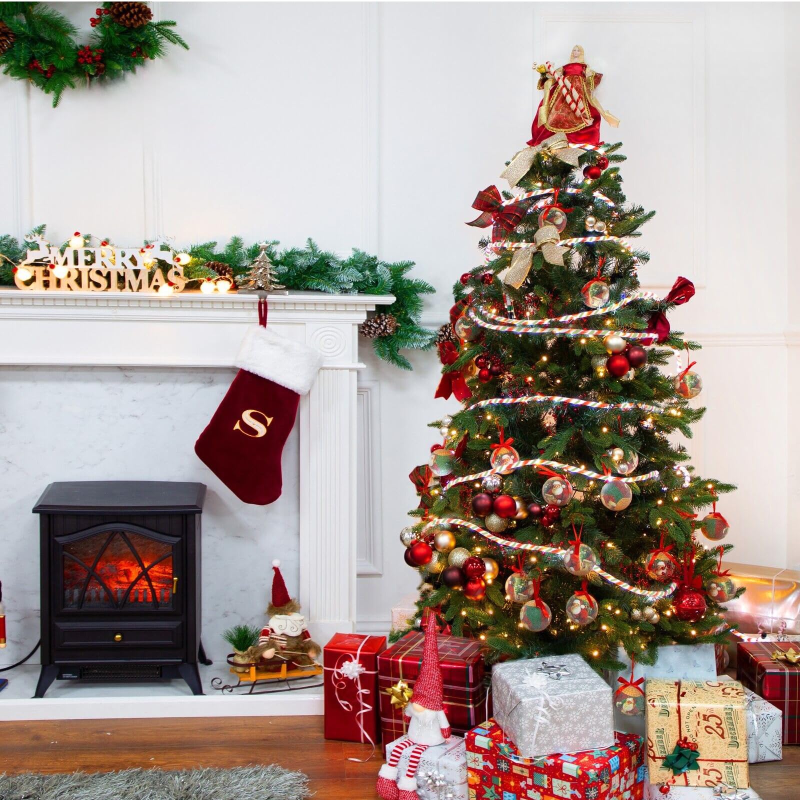 Afirst Christmas Rope Lights Christmas Tree Lights 18Ft Candy Lights Ip65 Waterproof Connectable Tube Lights For Holiday Decoration