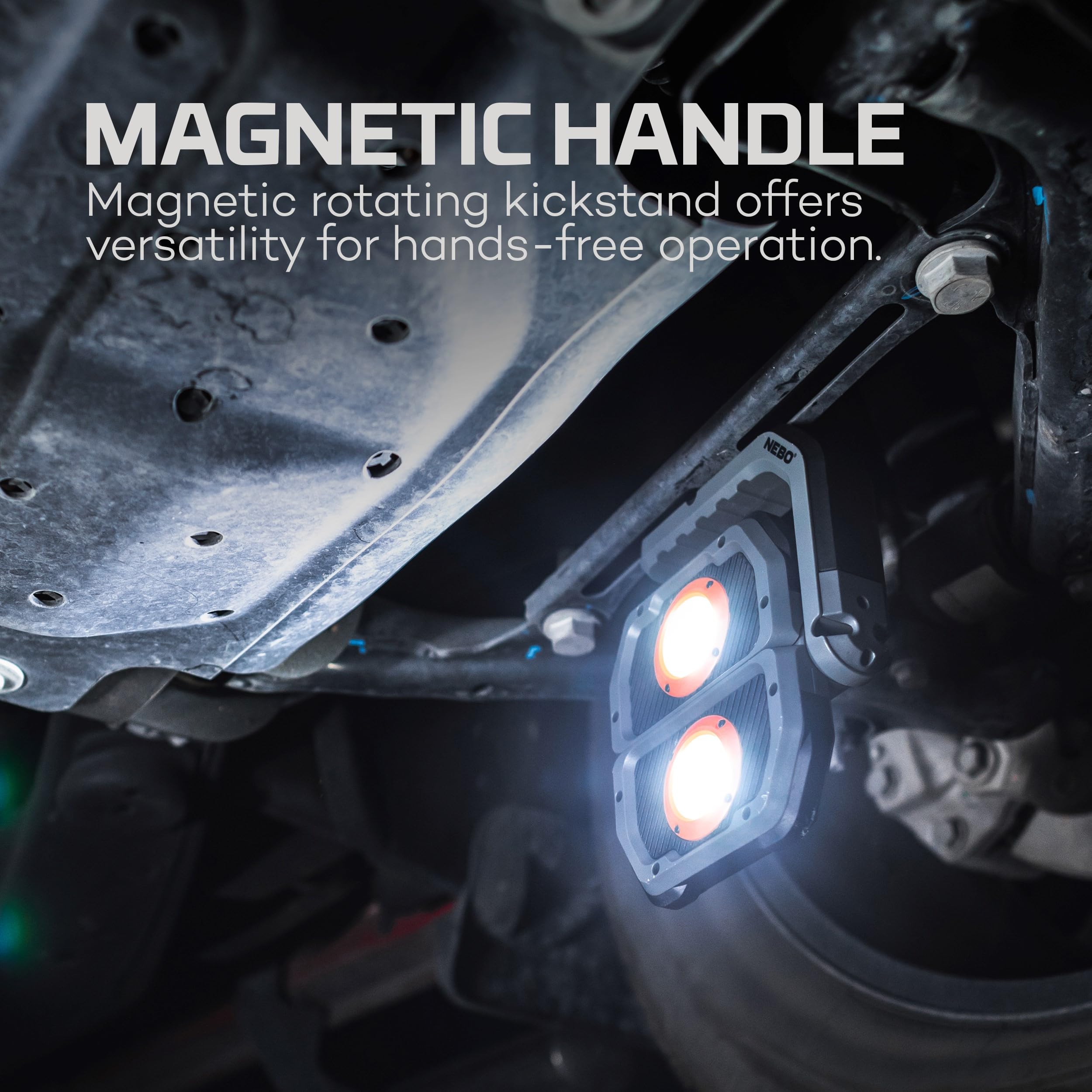 NEBO Omni 3K Work Light: 3000 Lumen Omni-Directional Rechargeable Portable Magnetic COB LED Work Light Flashlight USB Power Bank