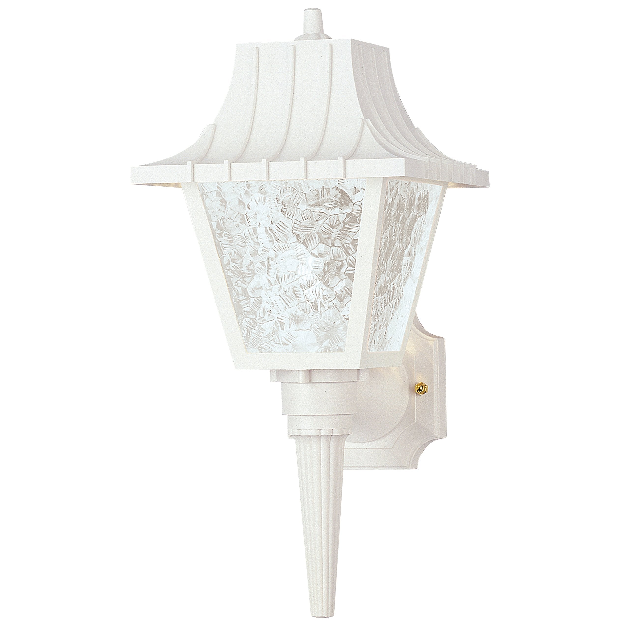 Westinghouse 6694600 Traditional One-Light Outdoor Wall Lantern With Removable Tail, White Finish On Polycarbonate, Clear Textured Acrylic Panels